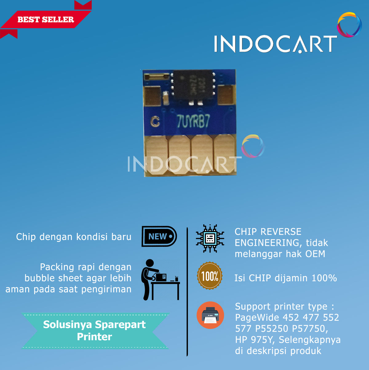 Auto Reset Chip Tinta HP 975-HP PageWide 352 377 452 477 552 577 P55250 P57750