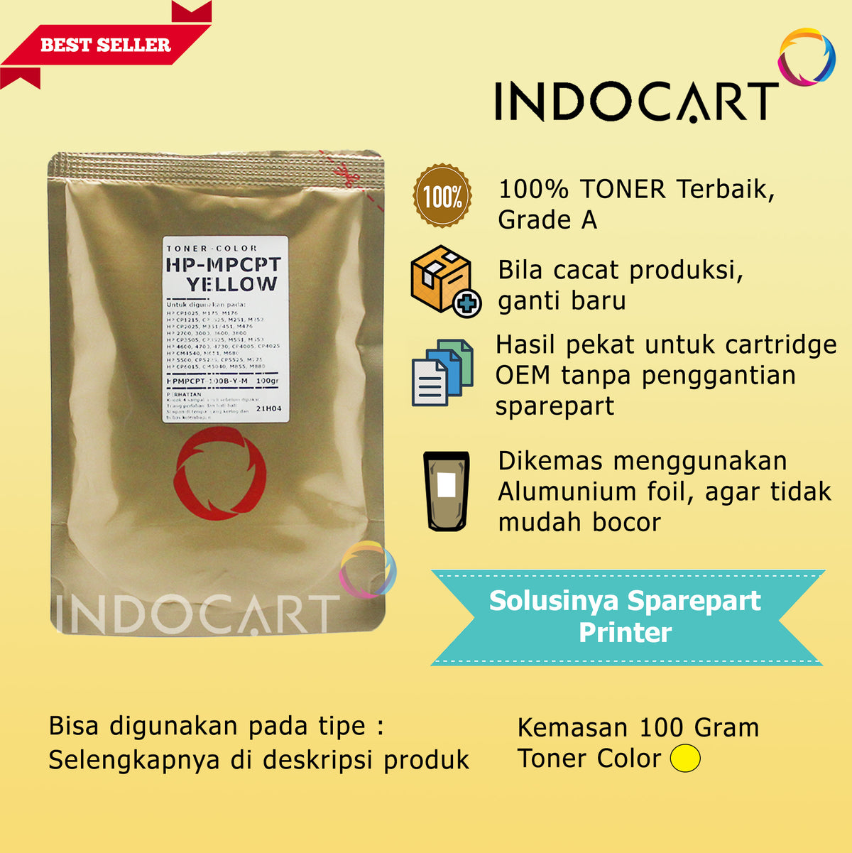 Serbuk Toner Warna MPCPT 652A 653A 654A-HP LaserJet M680 M651 (35gr-200gr)