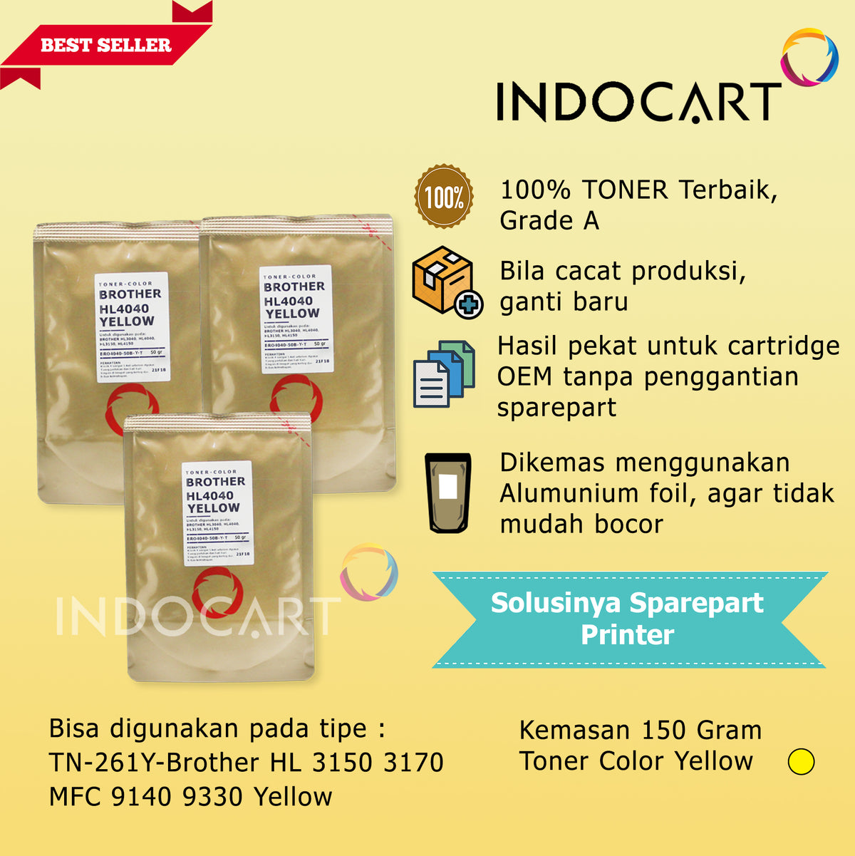 Serbuk Toner Warna Jepang TN-351 TN-359 TN-451 TN-459-HL L8250 L8350 MFC L8850 L8690 (50gr-150gr)