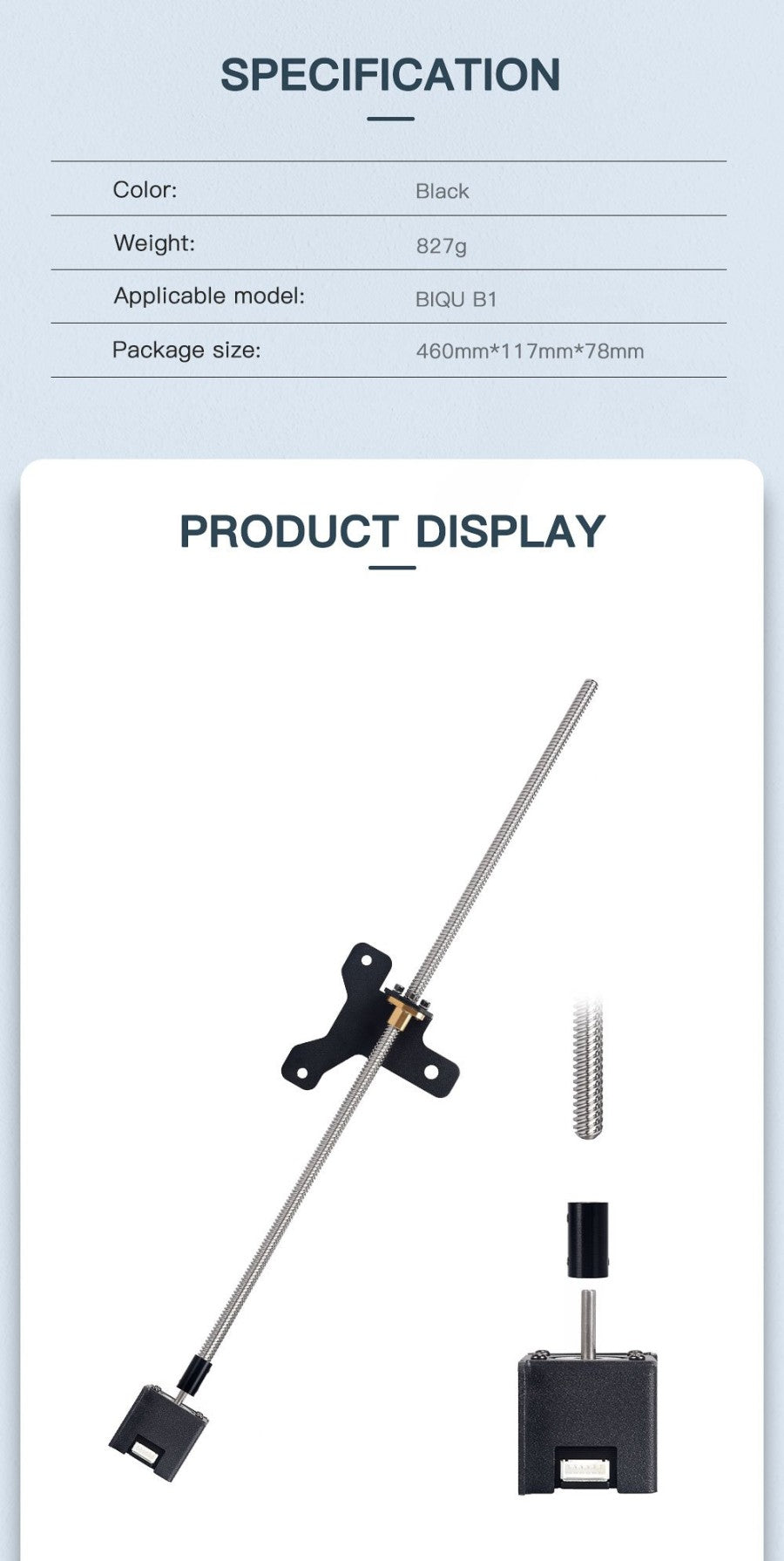 3D Printer Parts Biqu B1 Double Z axis-Dual Screw Rod Upgrade Kit