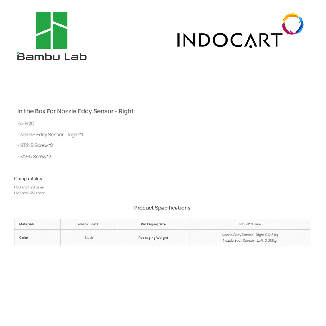 3D Printer Parts BambuLab Nozzle Eddy Sensor Right BambuLab H2C