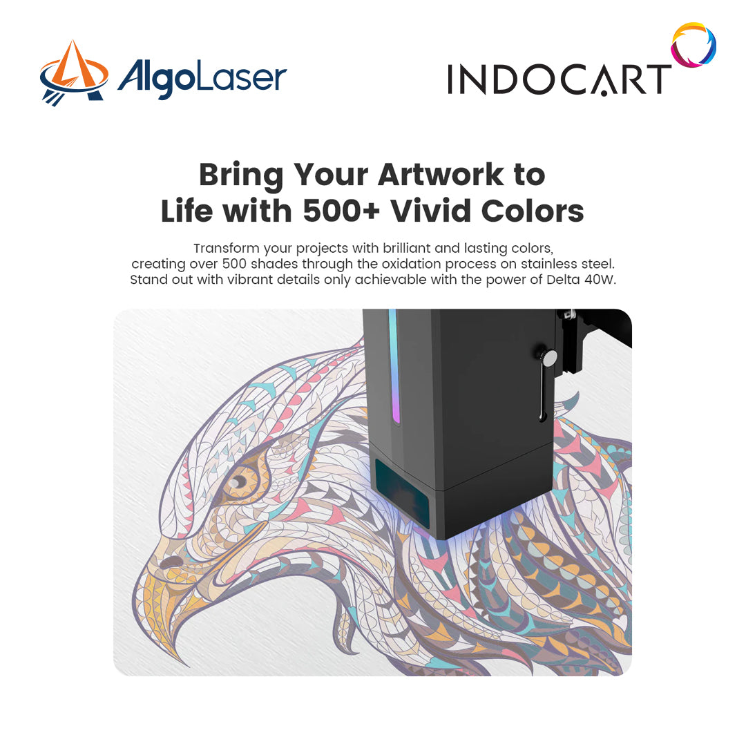 Laser Engraver/Cutting Machine AlgoLaser Delta 40W Diode Laser Engraver with Smart TouchScreen and Integrated Air Pump