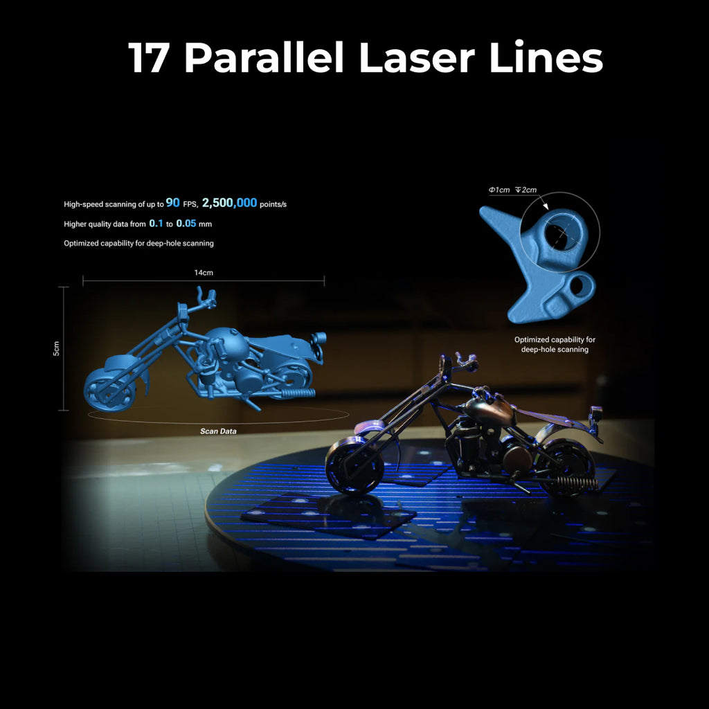 3D Scanner Einstar 2 High Speed Scaning with IR VCSEL for Efficient Large Object Capture