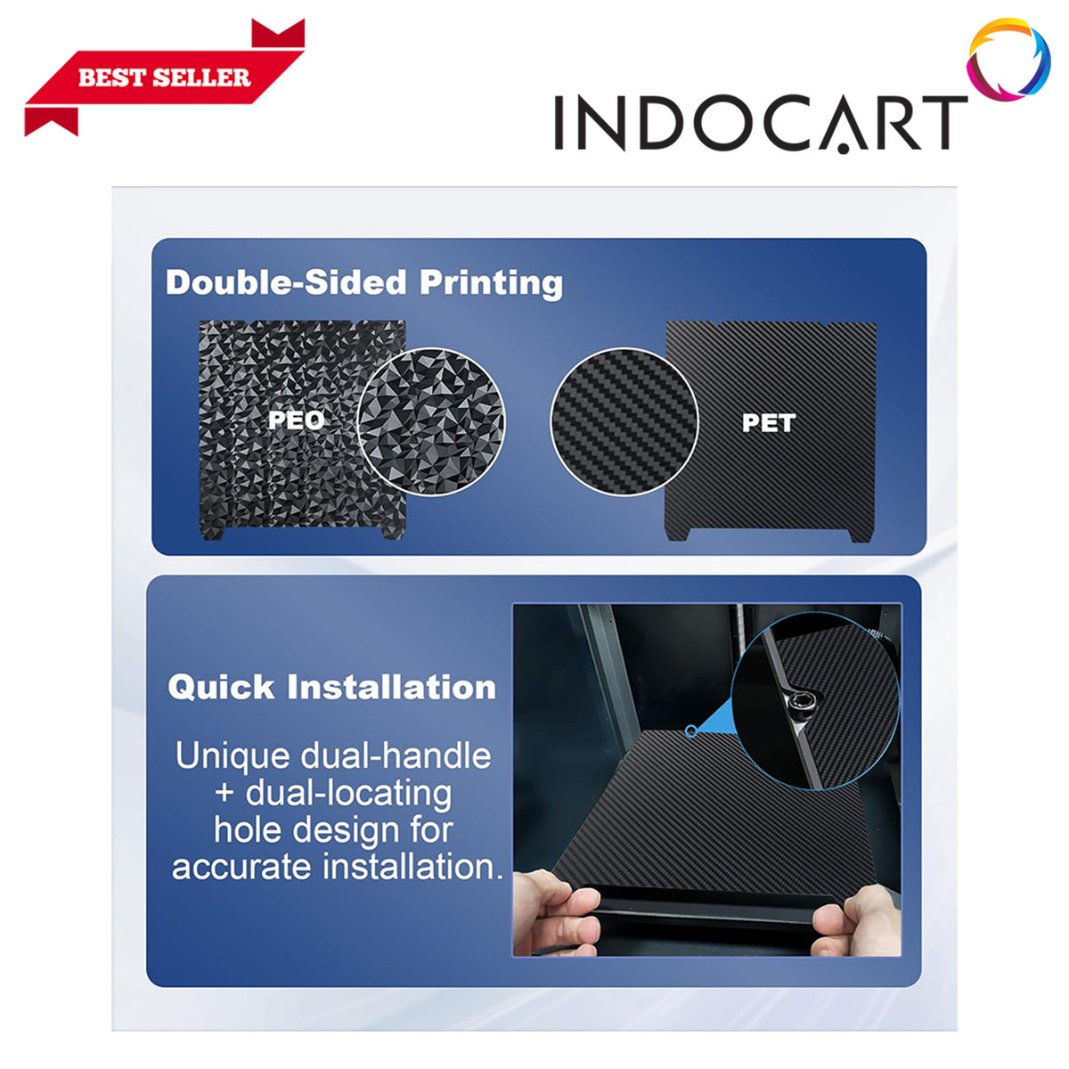 3D Printer Parts Printing Plate Kit Dual Side Variaton Size 310x310mm
