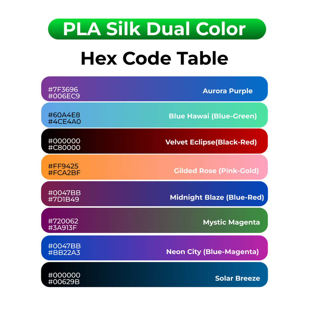 3D Printer Filament BambuLab PLA Silk Dual Color 1.75mm-1Kg