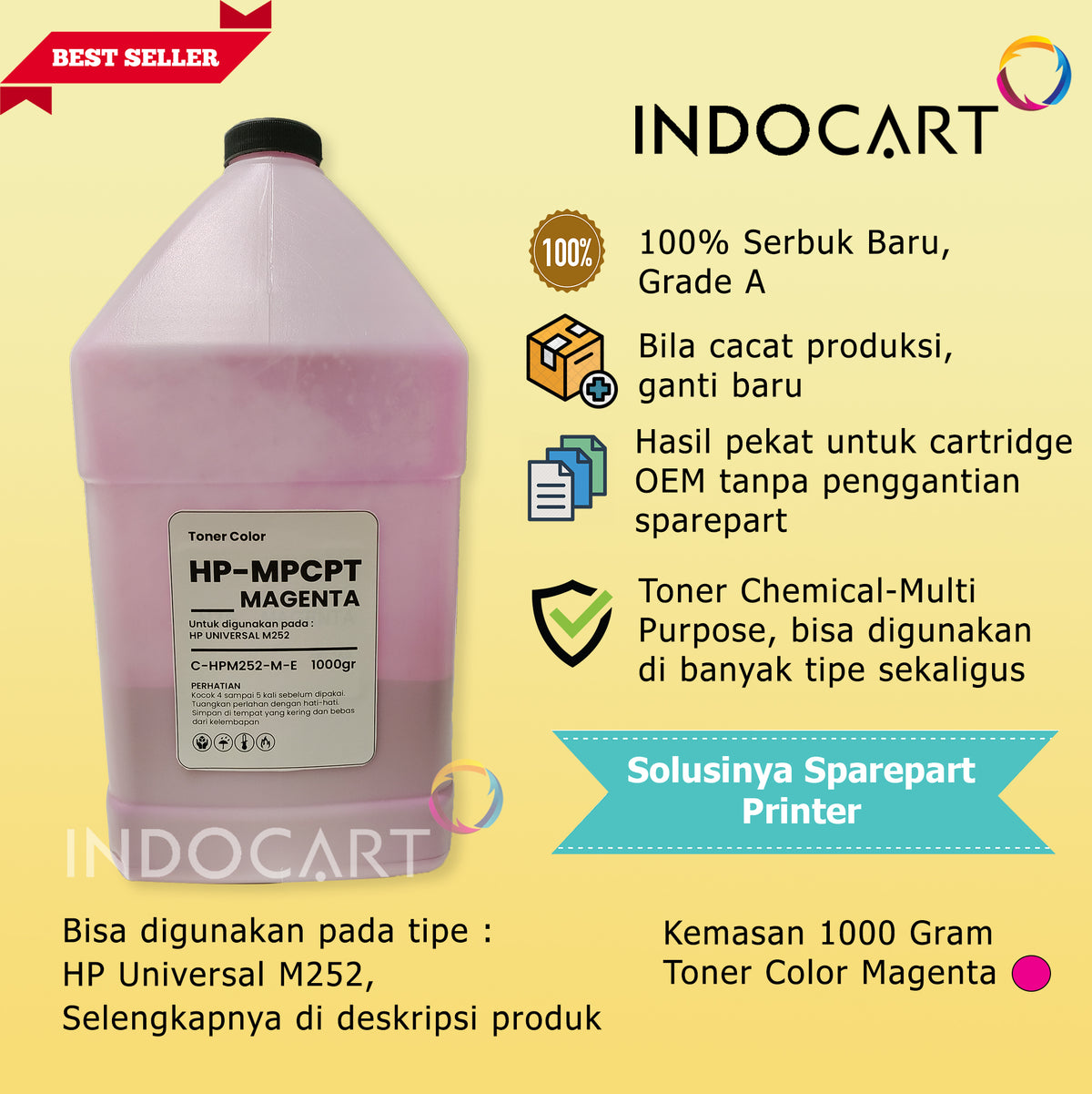 Serbuk Toner Warna MPCPT-HP Universal M252-1kg