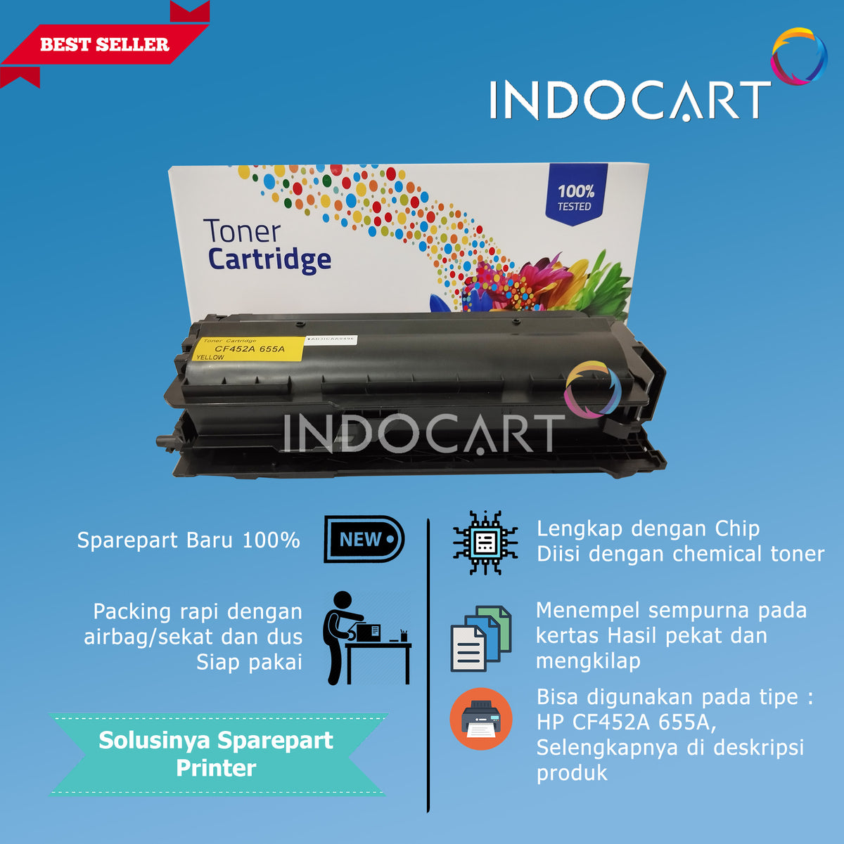 Toner Cartridge Compatible CF450A CF451A CF452A CF453A 655A-HP CLJ M652 M653 M681 M682