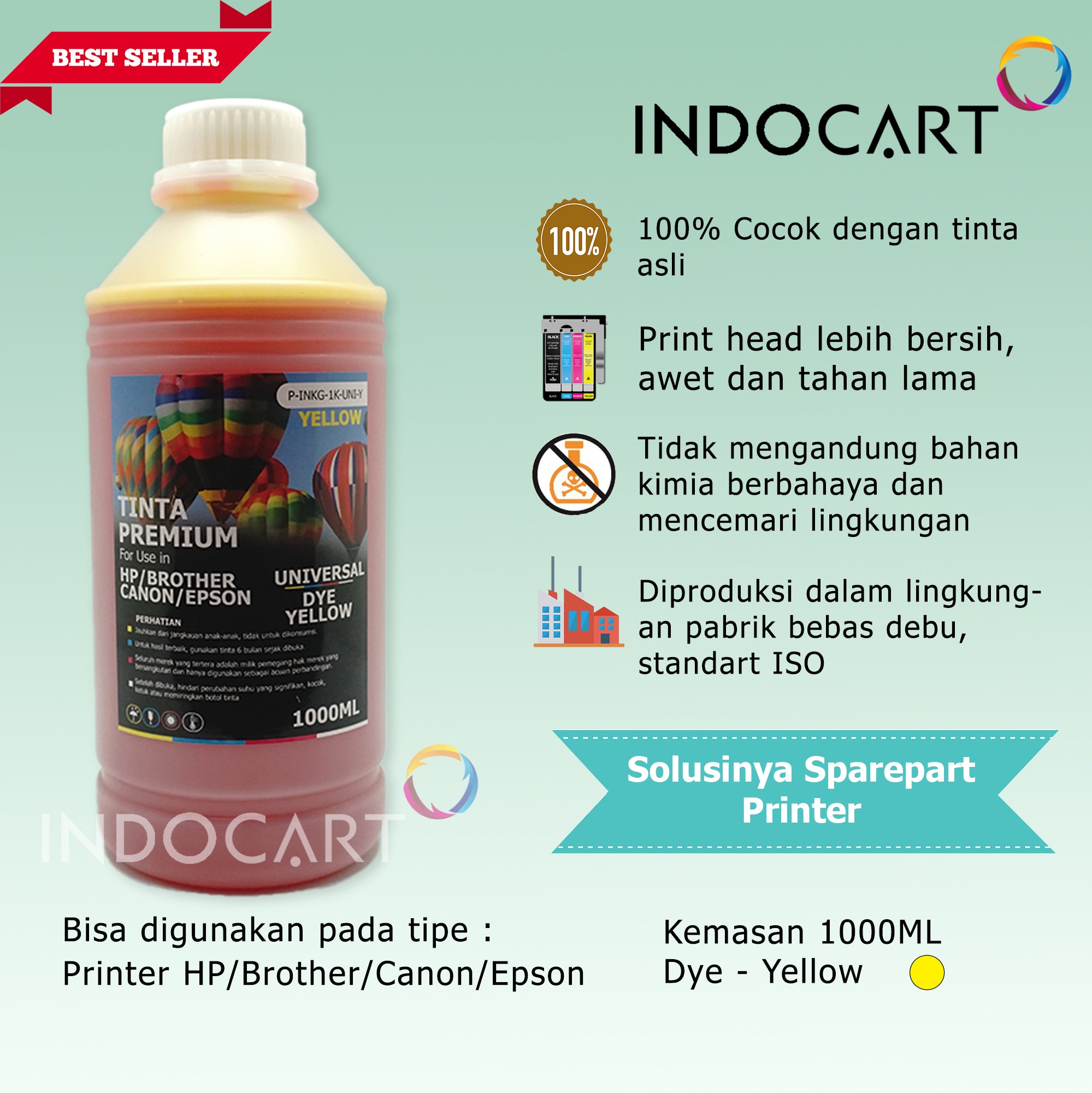 IndoCart Tinta Premium Printer Epson L1110 L3100 L3110 L3150 L5190-1kg