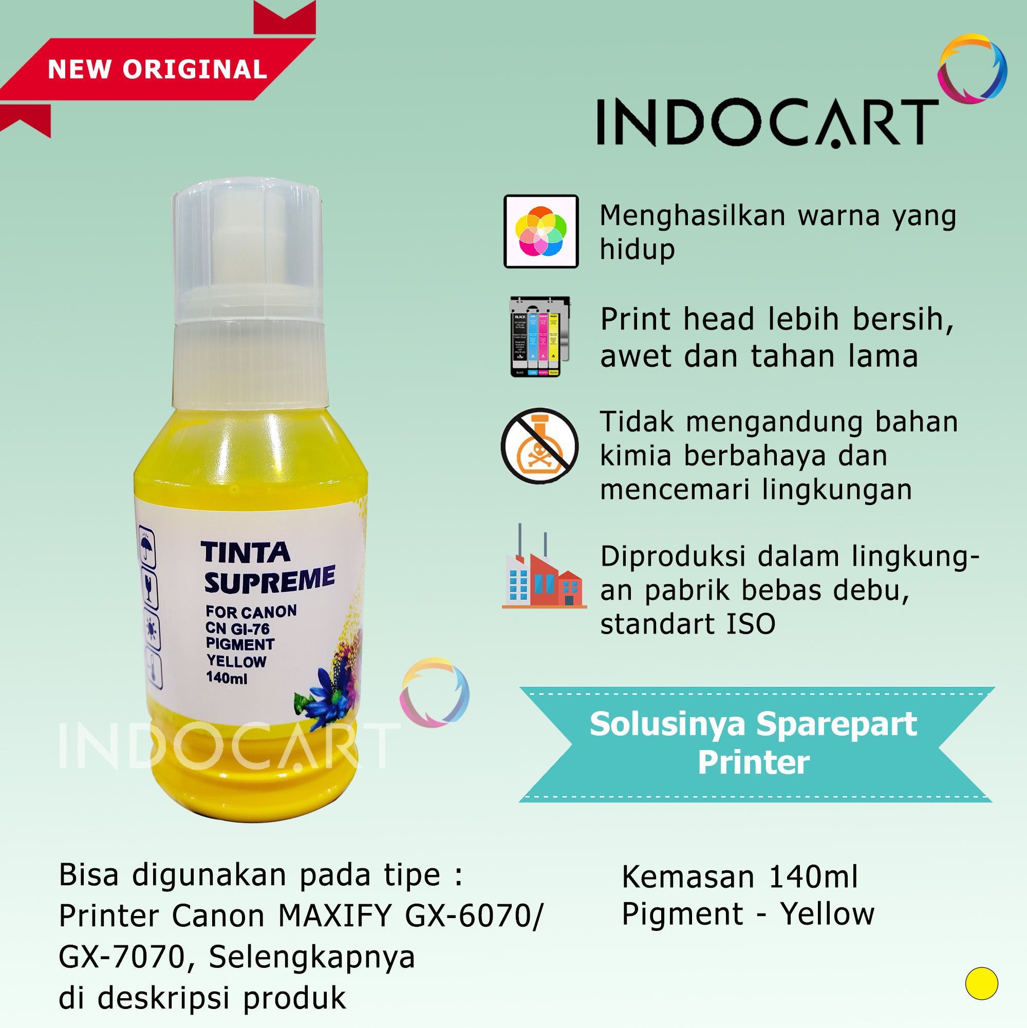 Tinta Supreme Canon GI-76 GI76 Compatible Pigment Ink-Canon GX6070 GX7070-140ml