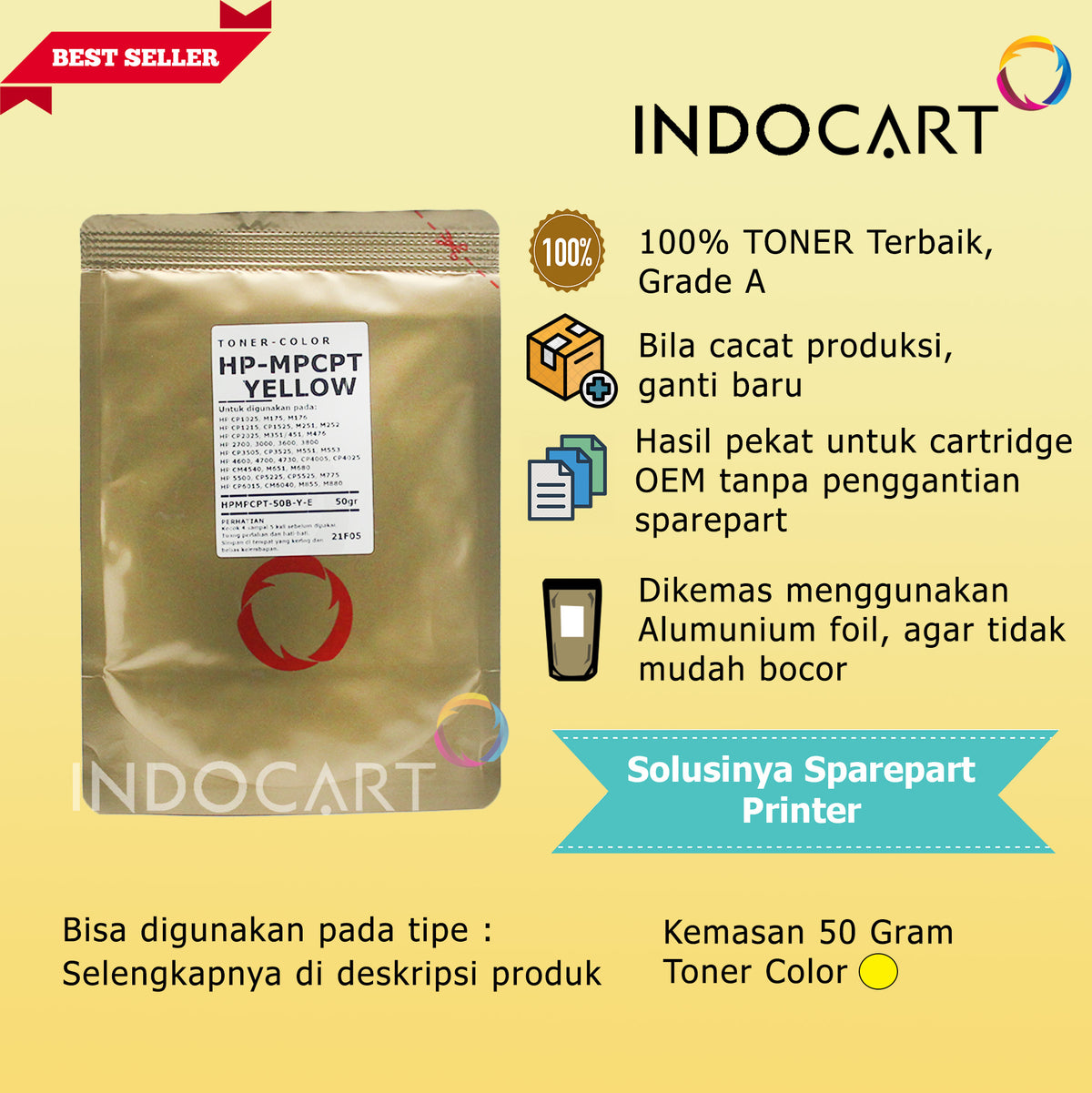 Serbuk Toner Warna MPCPT CRG 307 316 318 322-Canon LBP 5000 5050 5100 7200 7680 9100 (35gr-200gr)