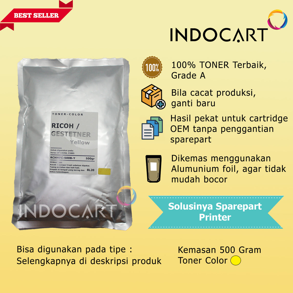 Serbuk Toner Warna-Ricoh Aficio Gestetner MPC 4000 4501 5000 5501