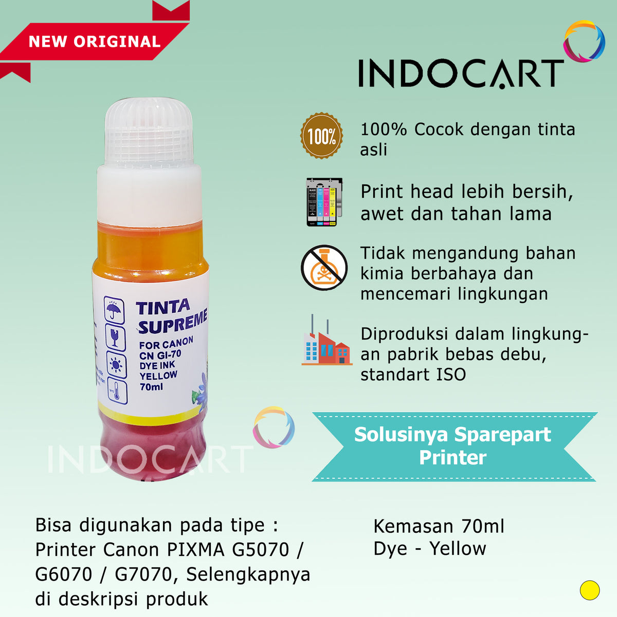 Tinta Supreme Canon GI 70 GI70 Compatible Dye Ink-Canon G5070 G6070 G7070 GM2070 GM4070-70ml