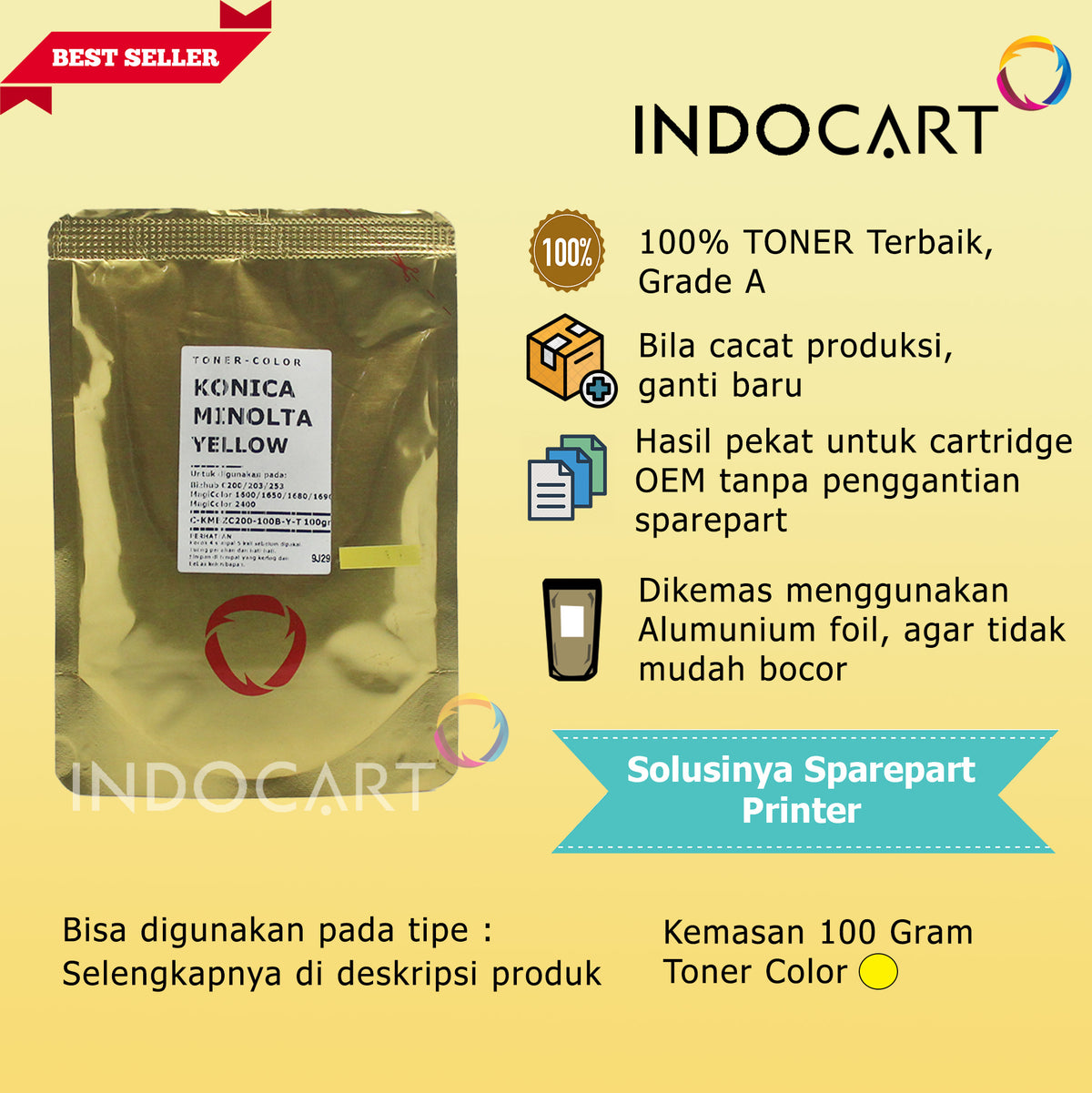 Serbuk Toner Warna Jepang-TN220-Konica Minolta Bizhub C221-100gr
