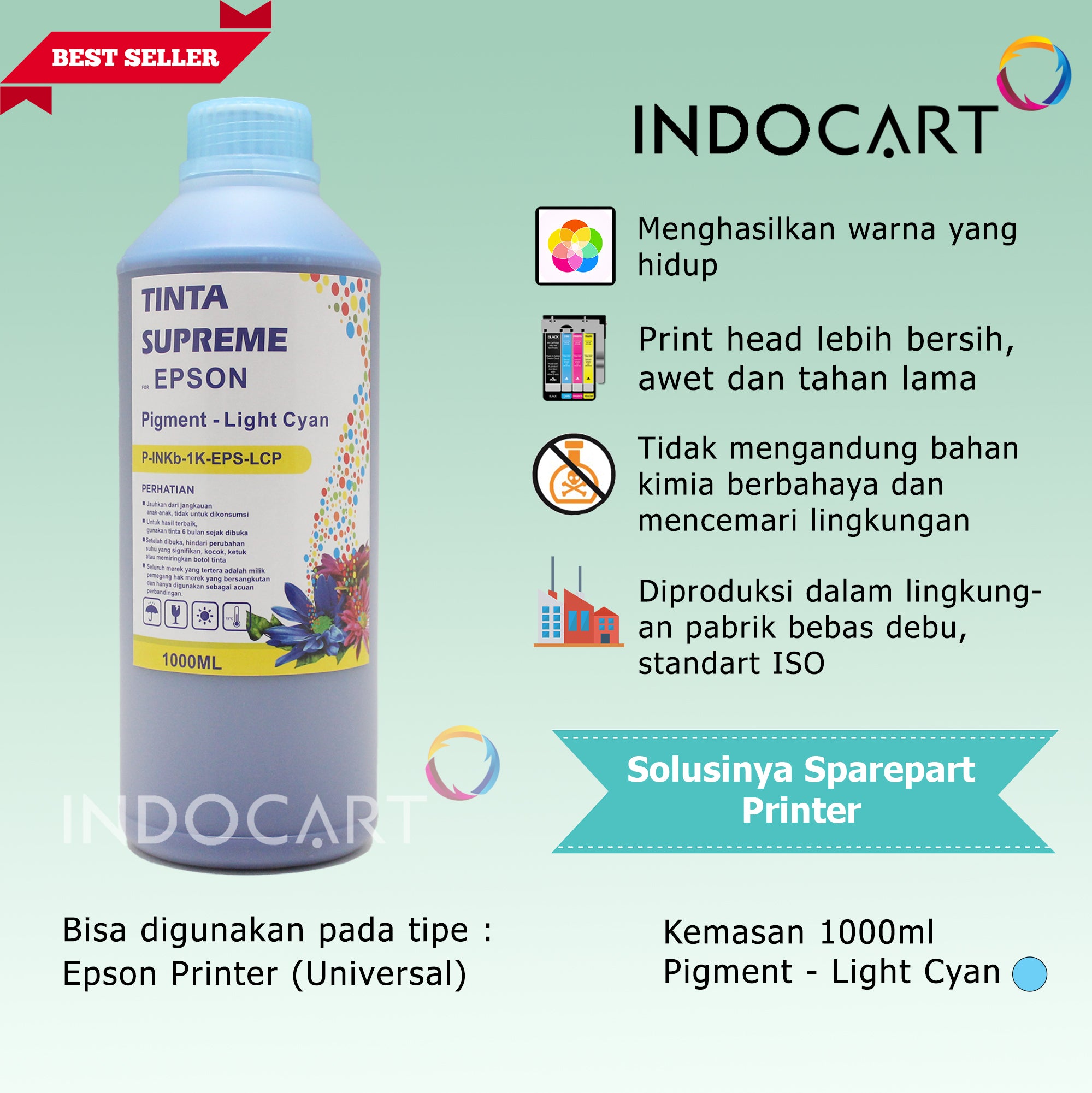 IndoCart Tinta Refill Printer Epson-Pigment Ink-1kg