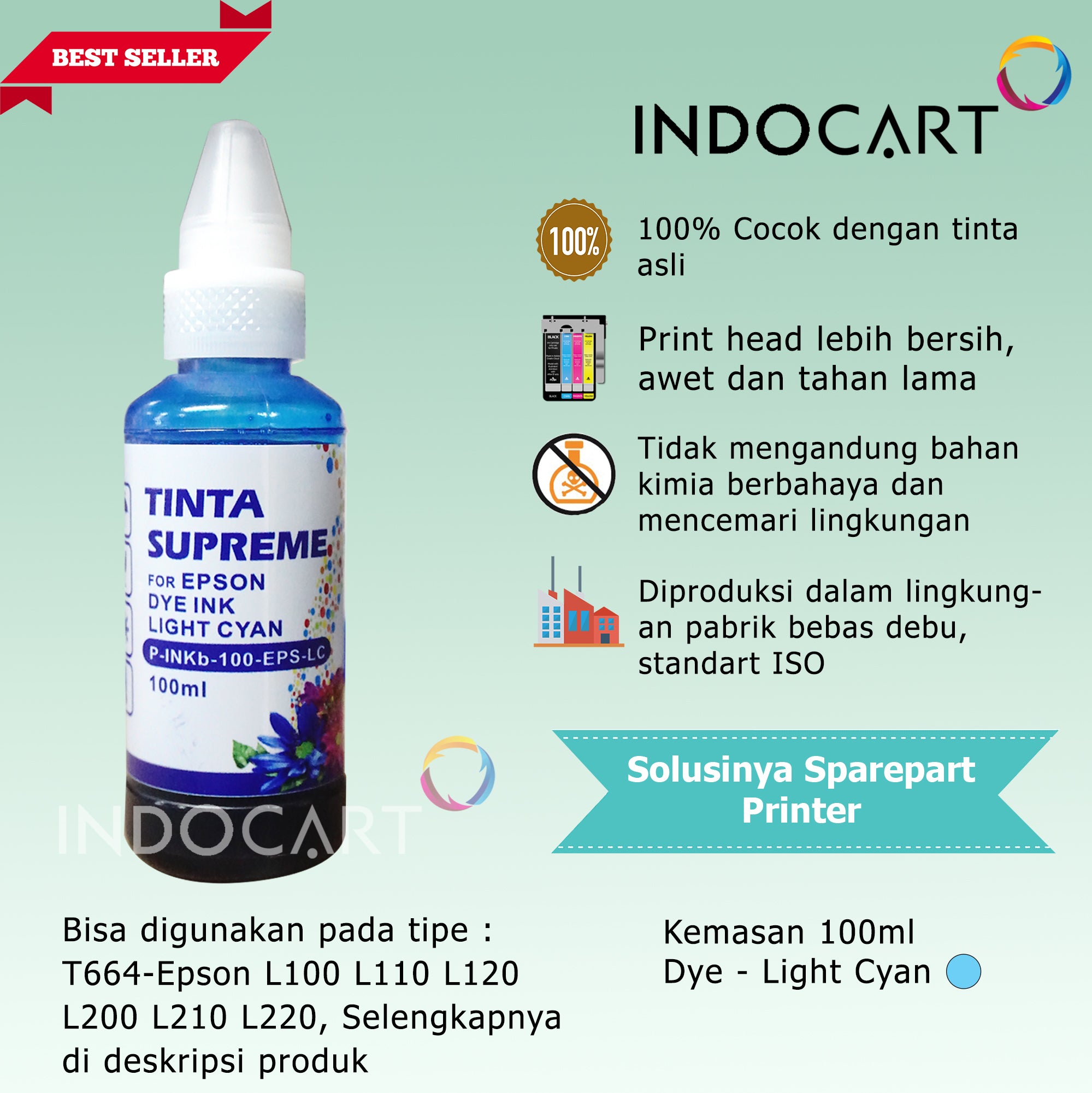 Tinta Refill Printer Epson-100ml-Supreme-Dye Color