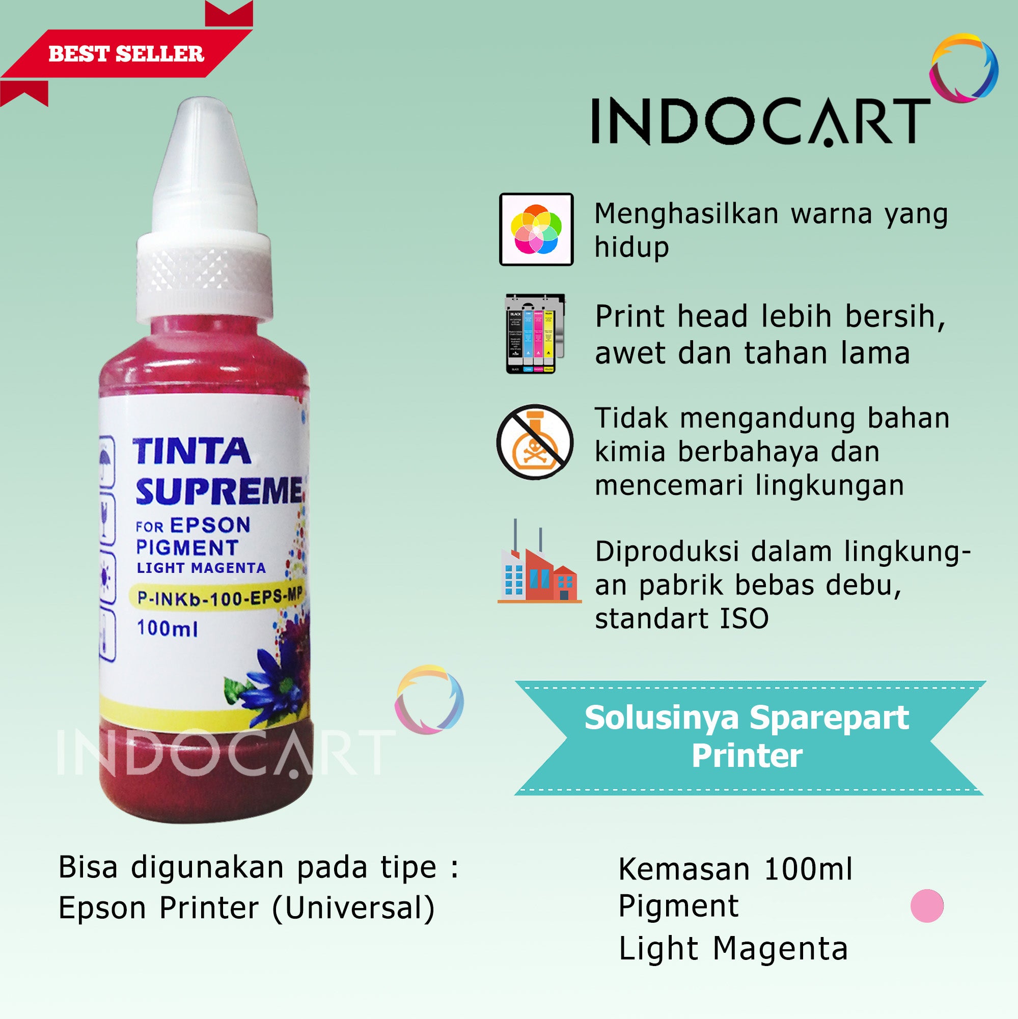 IndoCart Tinta Refill Printer Epson-Pigment Ink-100ml