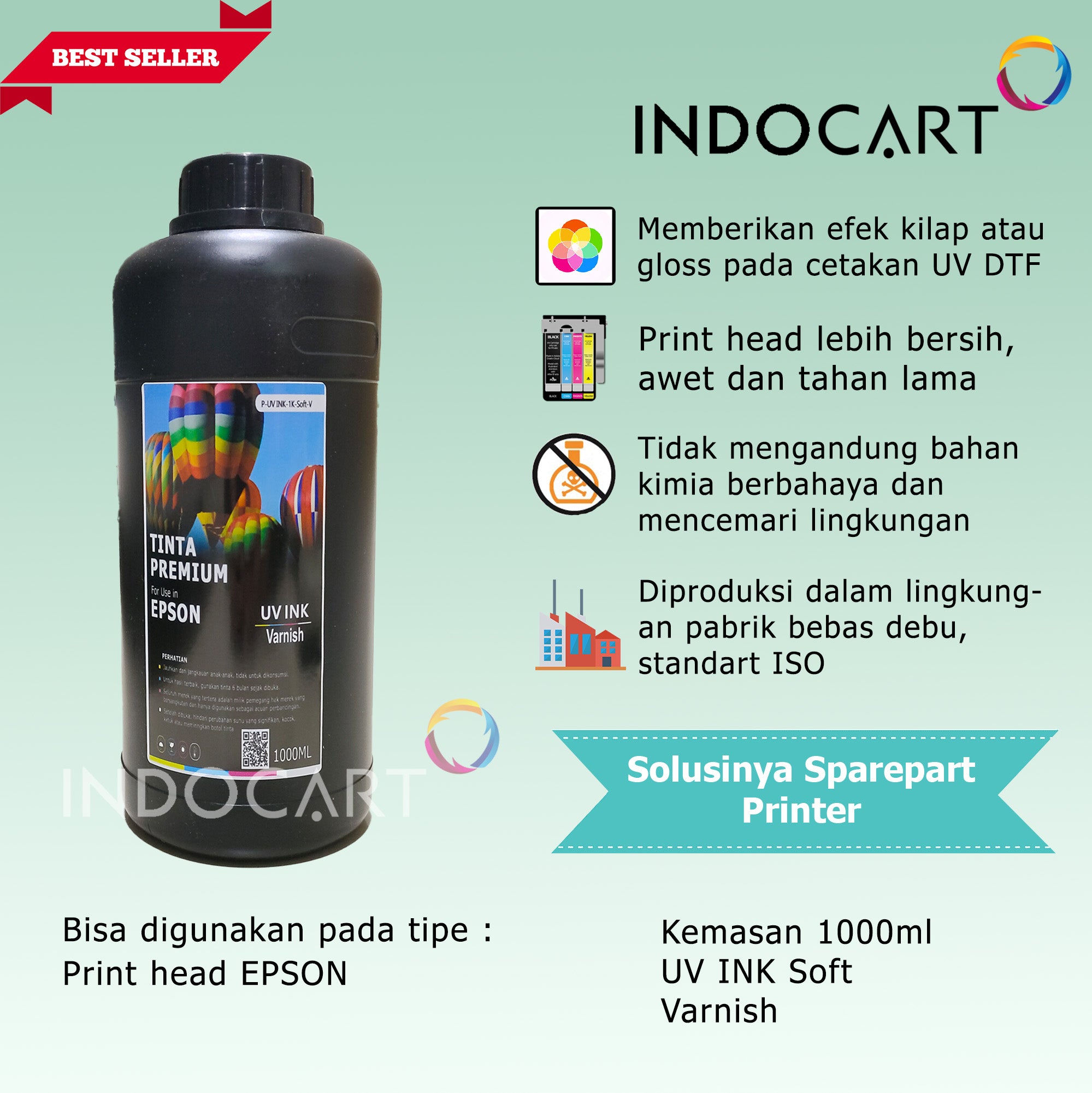 Tinta UV DTF Epson Direct Transfer Film Premium Ink-Soft 1Kg