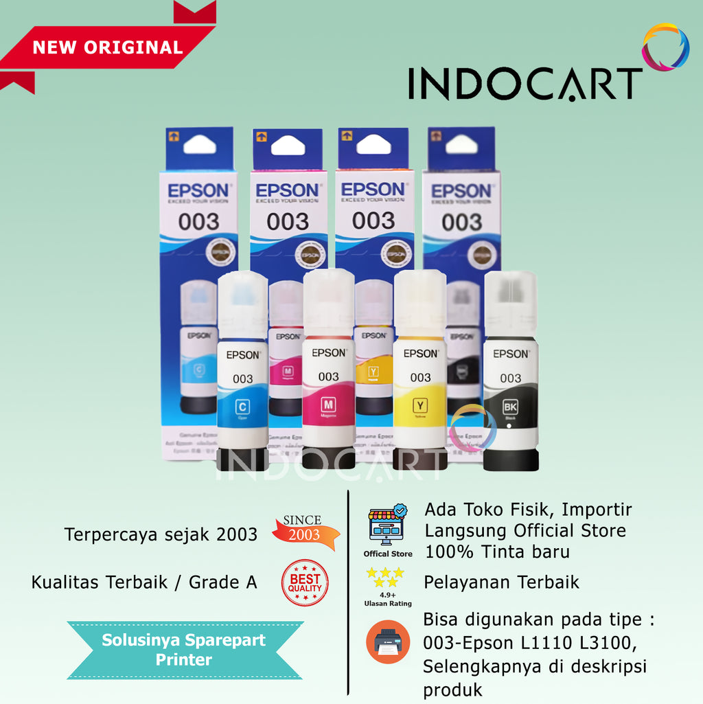 Tinta Original 003 Untuk Printer Epson L3216 L3250 L3256 L3550 L5190 L5290