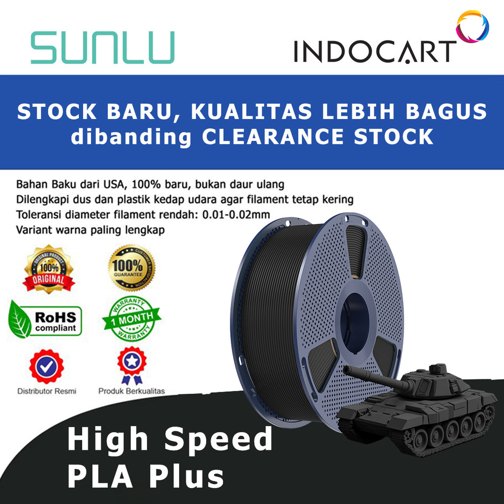 3D Printer Filament SUNLU PLA Plus High Speed 2.0 Fast Printing up to 600mm/s 1.75mm 1Kg