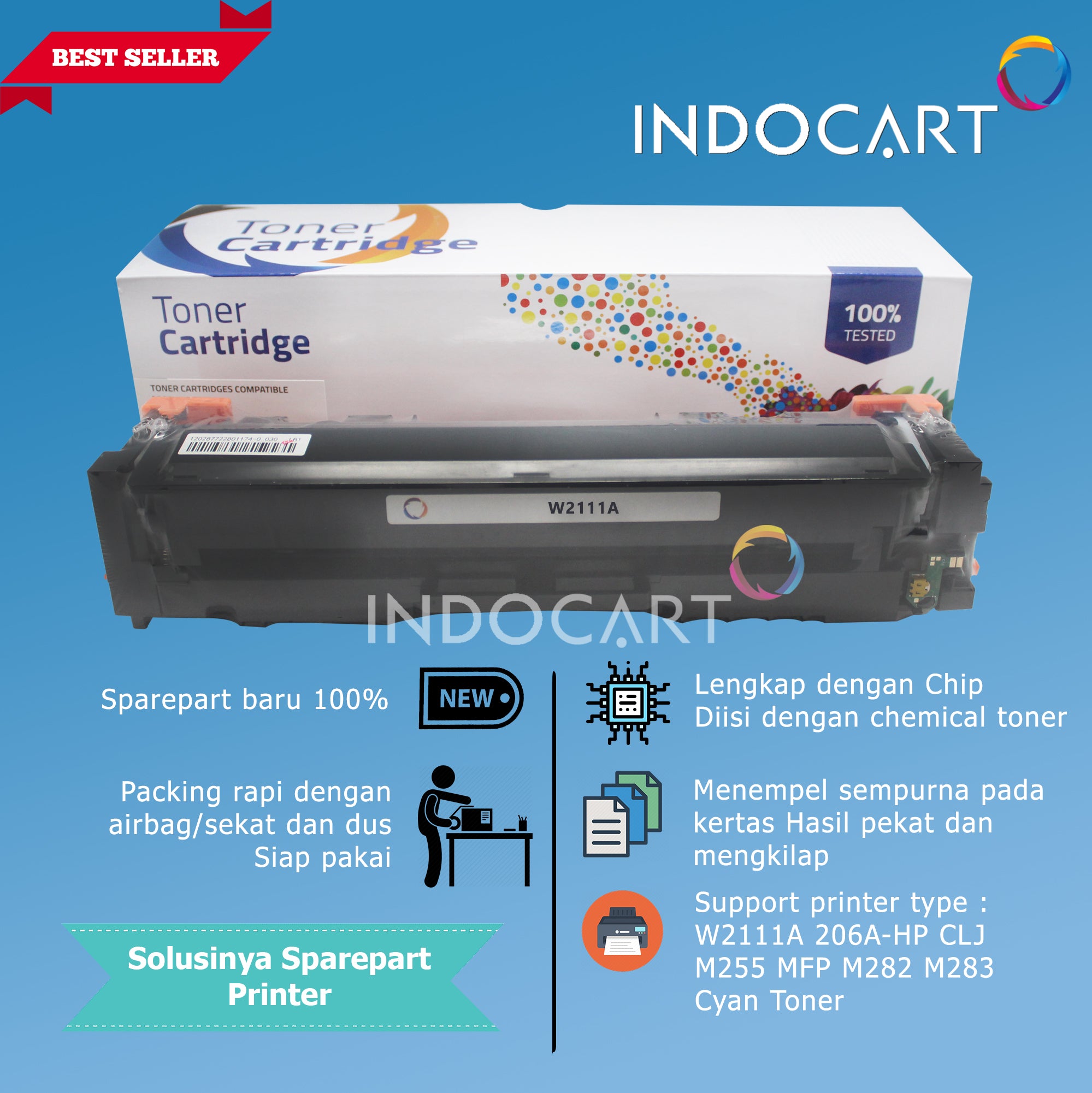Toner Cartridge Compatible W2110A W2111A W2112A W2113A 206A-HP CLJ M255 MFP M282 M283