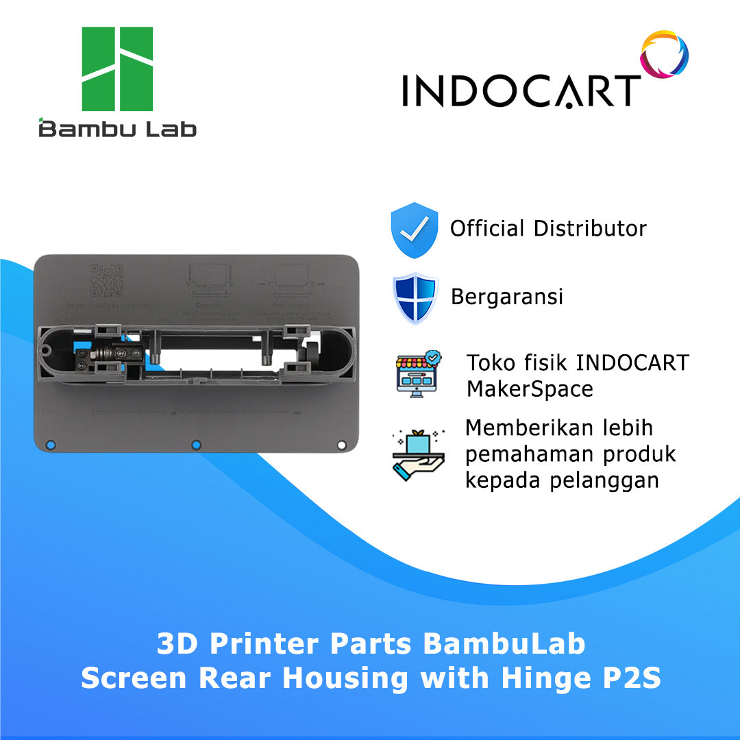 3D Printer Parts BambuLab Screen Rear Housing with Hinge BambuLab P2S