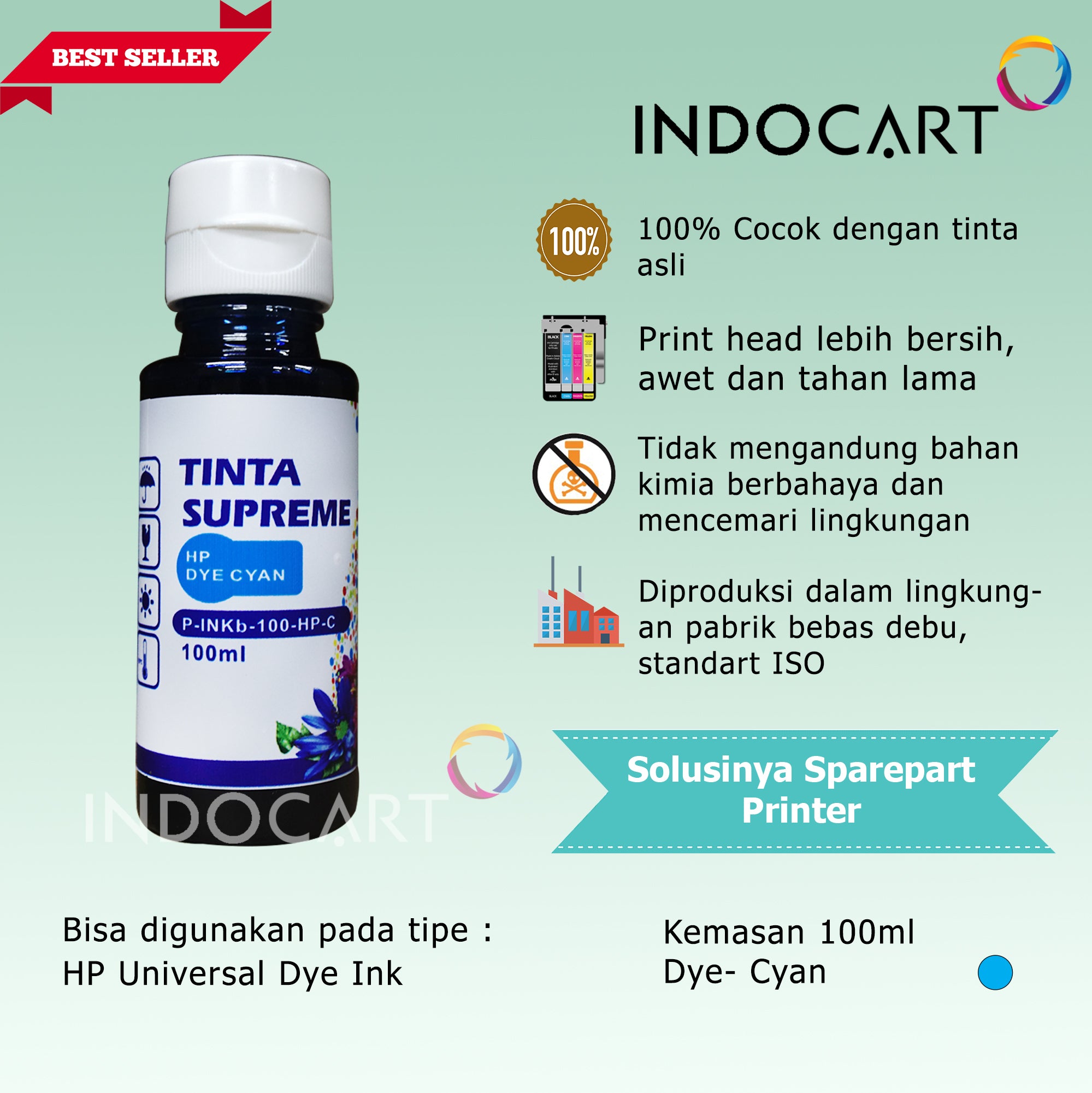 Tinta Refill Printer HP-100ml Supreme-Dye Color