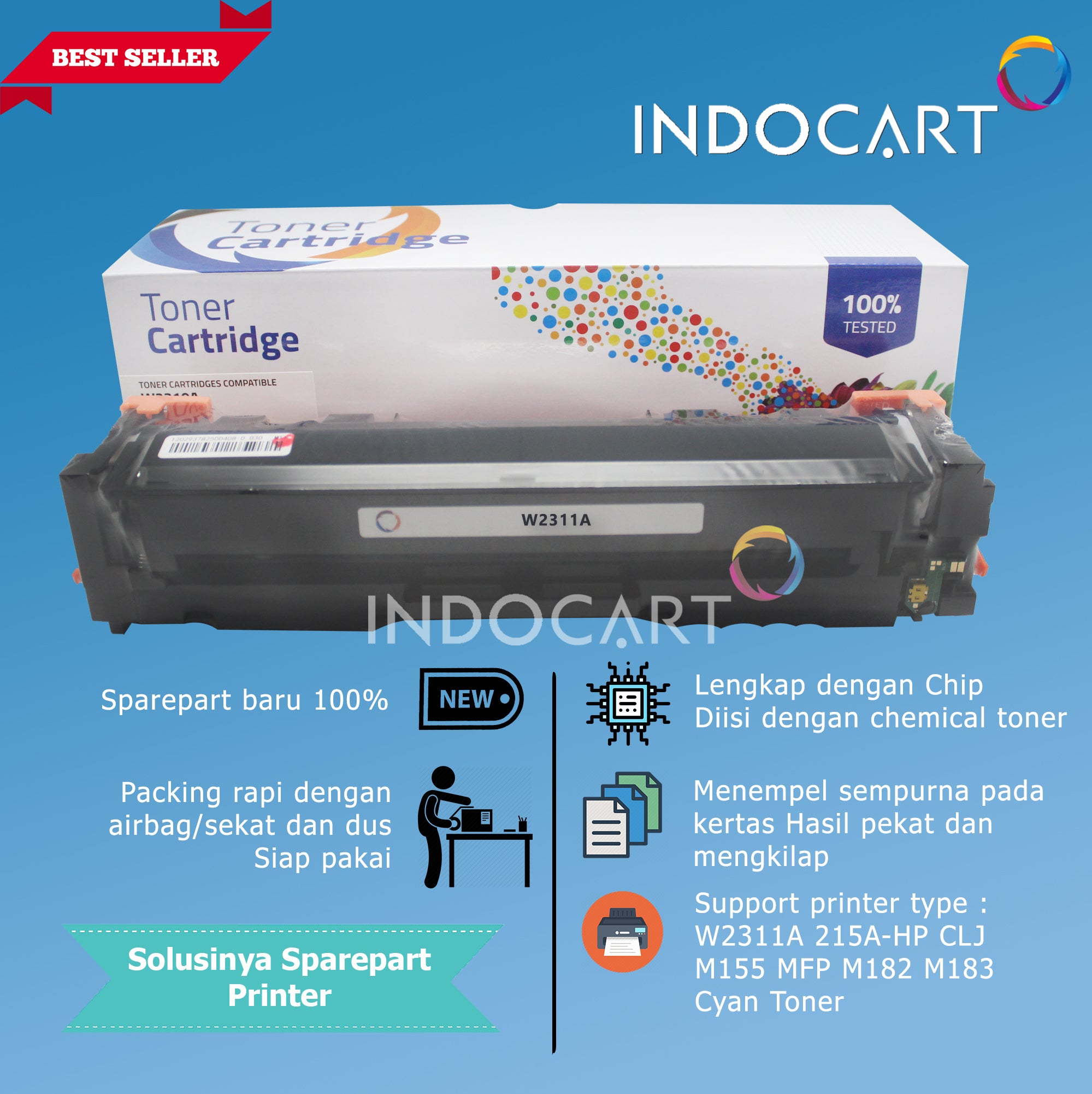 Toner Cartridge Compatible W2310A W2311A W2312A W2313A 215A-HP CLJ M155 MFP M182 M183