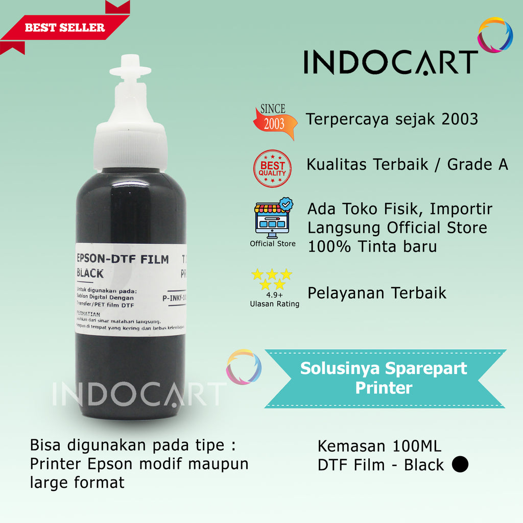 IndoCart Tinta Premium Epson Tinta DTF Digital Transfer Film-100ml