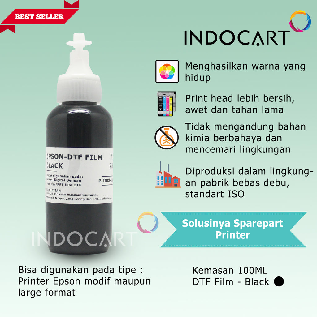 IndoCart Tinta Premium Epson Tinta DTF Digital Transfer Film-100ml