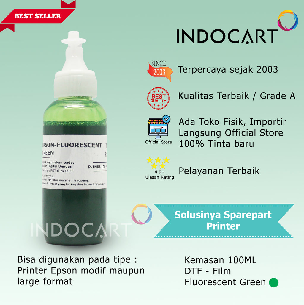 IndoCart Tinta Premium Epson Tinta DTF Fluorescent-100ml