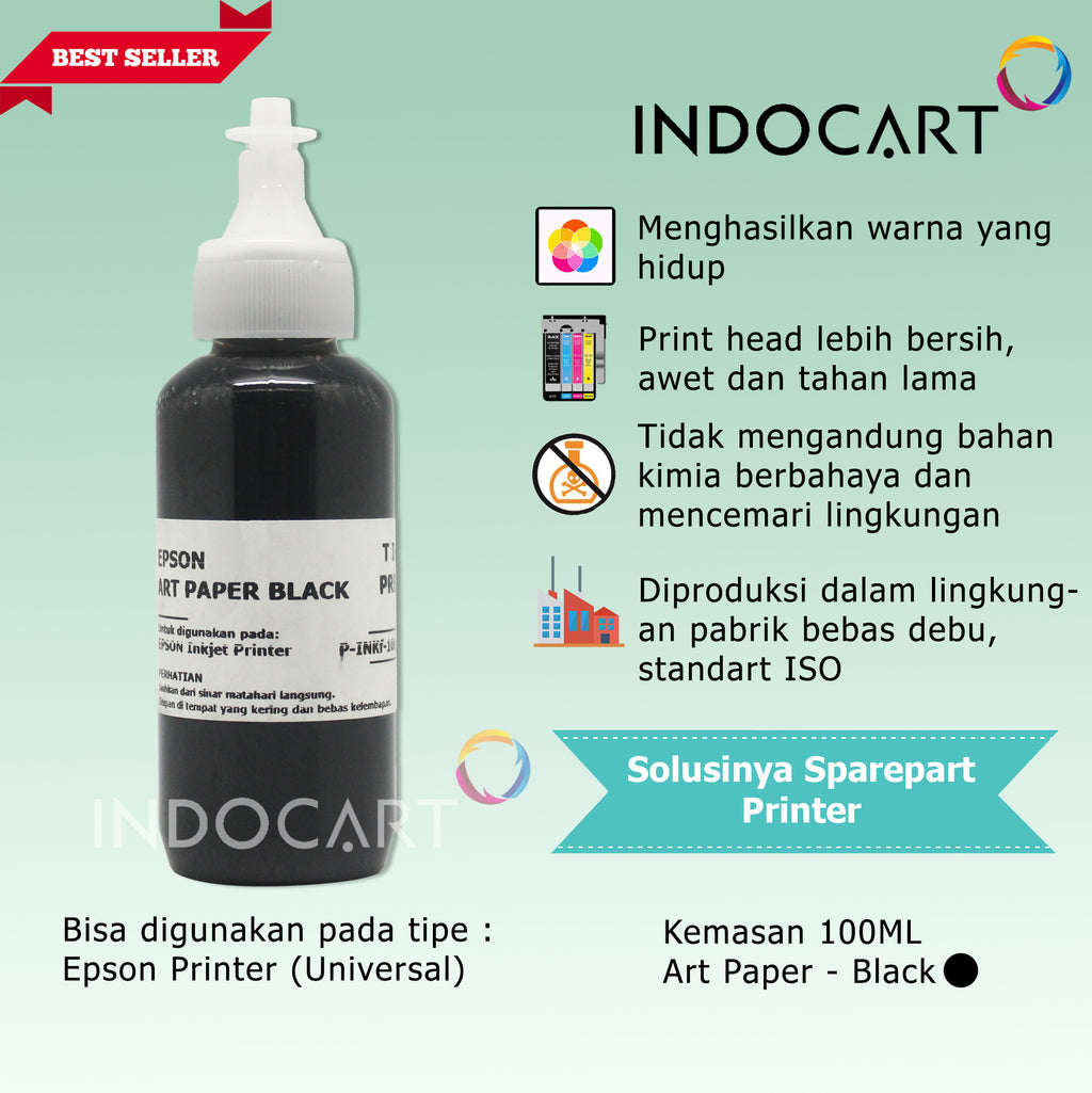 IndoCart Tinta Refill Premium Printer Epson-Art Paper Ink-100ml