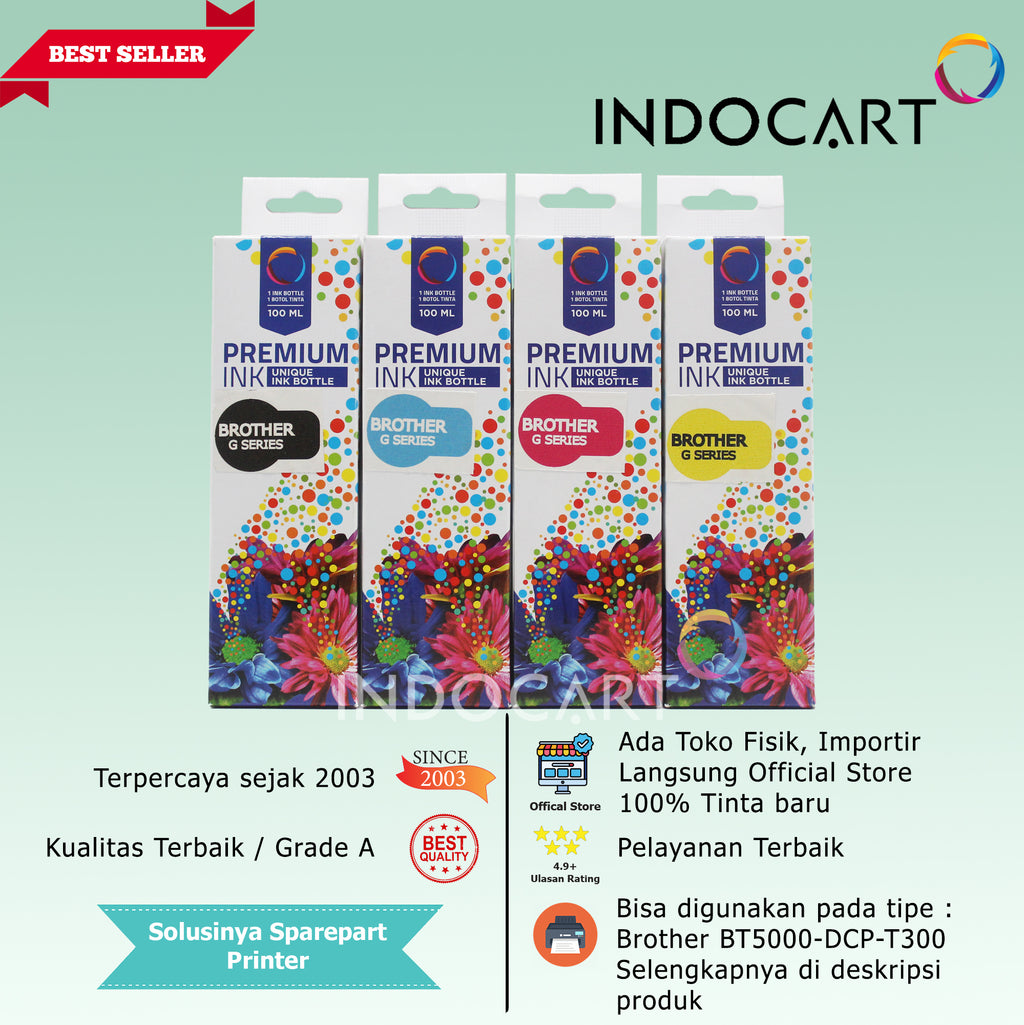 IndoCart Tinta Refill Brother BTD60BK BTD60 BT D60-Dye-100ml