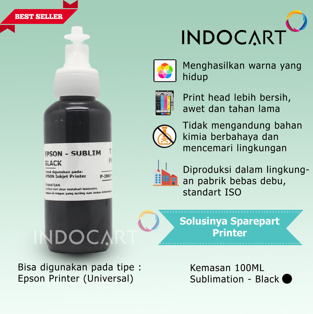 IndoCart Tinta Refill Premium Printer Epson-Sublim Sublimation Ink-100