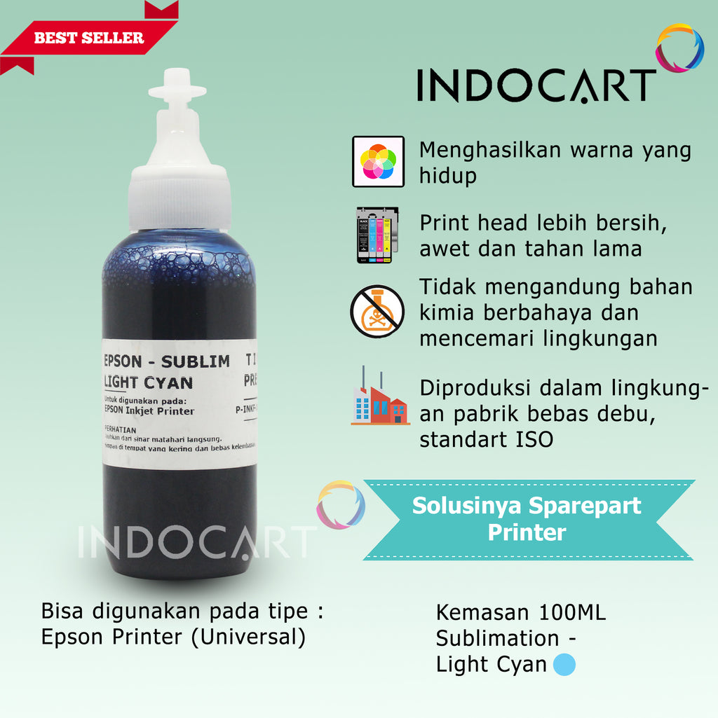 IndoCart Tinta Refill Premium Printer Epson-Sublim Sublimation Ink-100