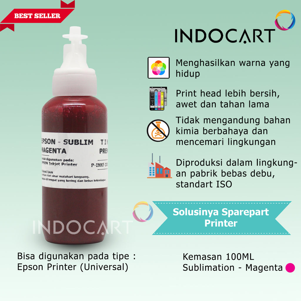 IndoCart Tinta Refill Premium Printer Epson-Sublim Sublimation Ink-100