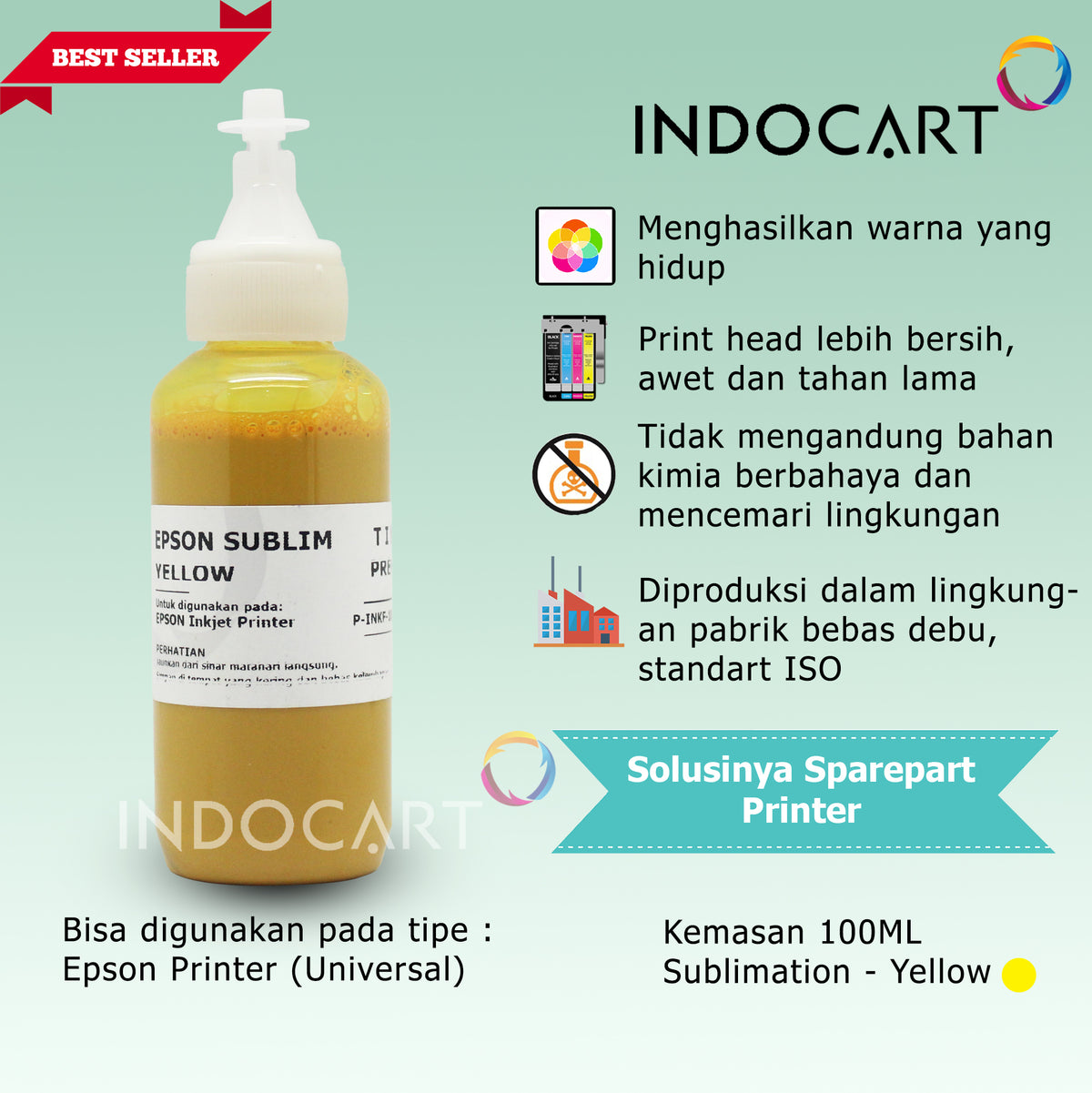 IndoCart Tinta Refill Premium Printer Epson-Sublim Sublimation Ink-100