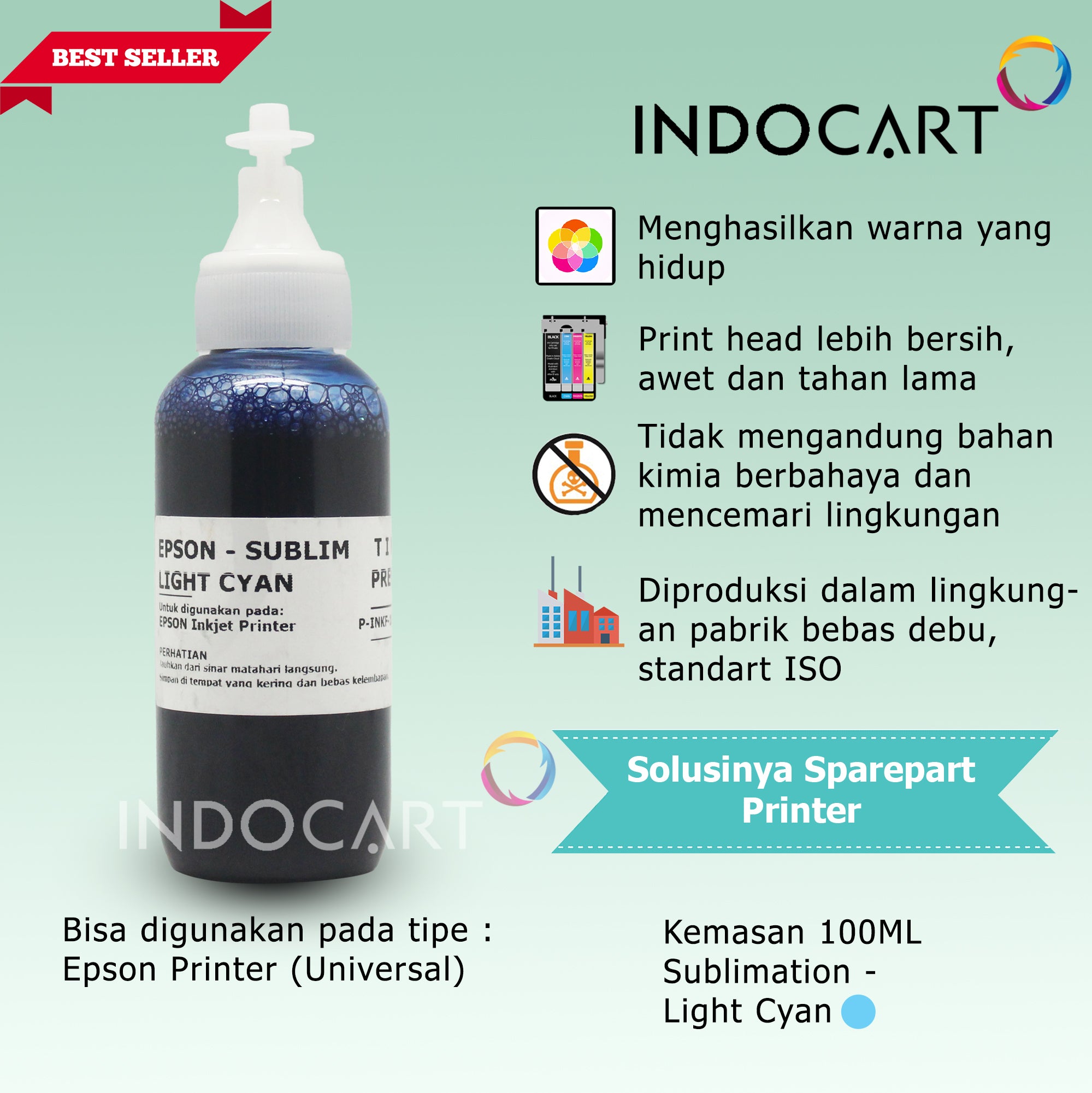 IndoCart Tinta Refill Printer Epson-Sublim Sublimation Ink-100ml