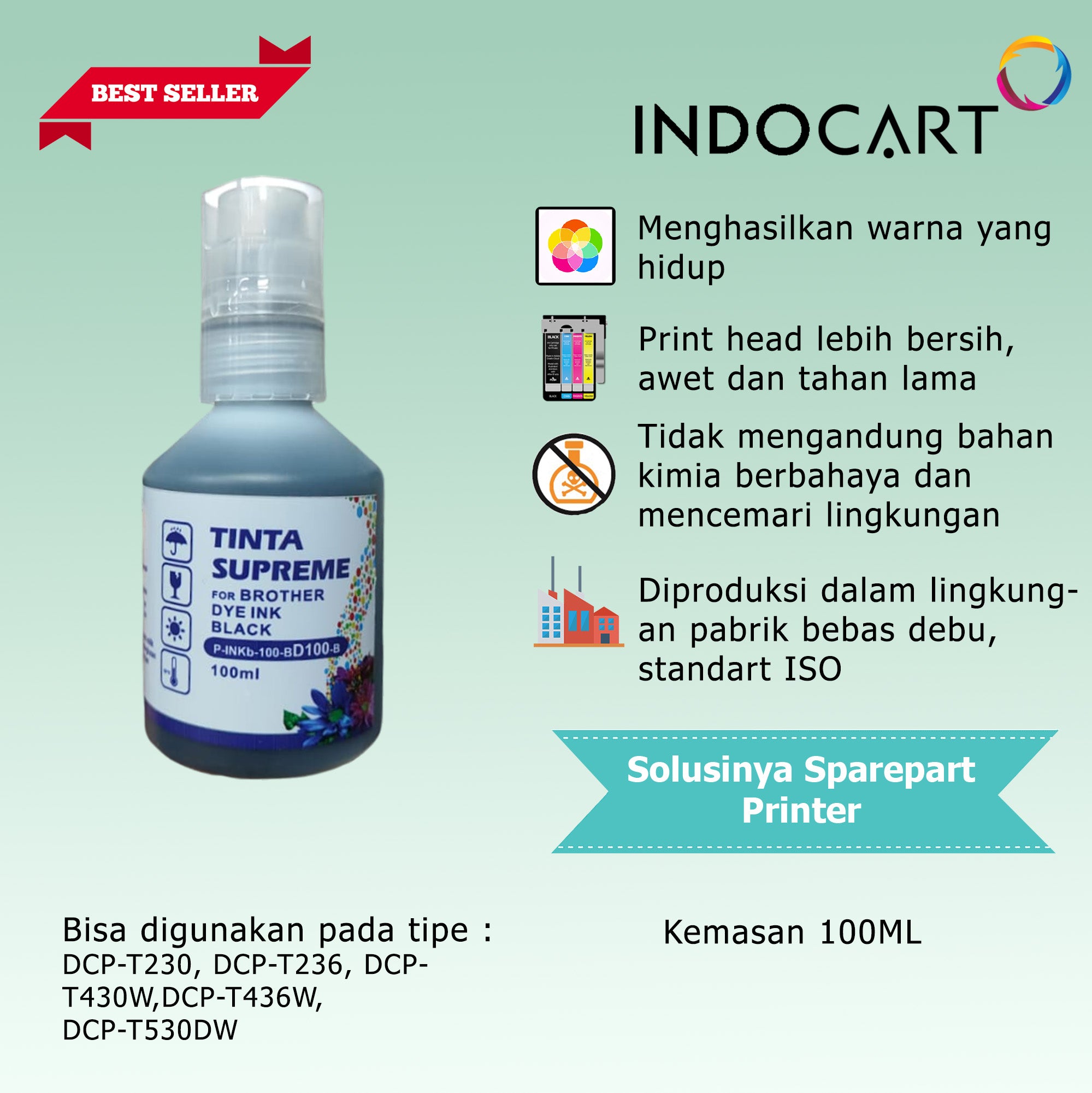 Tinta Supreme BTD60BK BT5000 Compatible Dye Ink-MFC T4500DW HL T4000DW