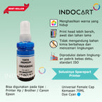 IndoCart Tinta Refill Universal Printer Dye base 70ml Male Cap
