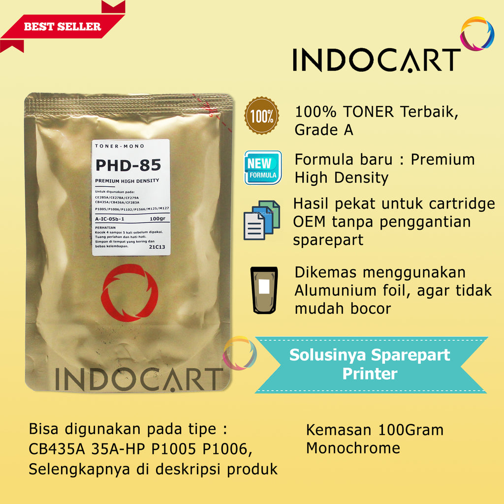 Serbuk Toner PHD CF248A 48A CE278A 78A-HP P1566 P1606 M1536 M15 M28-100gr