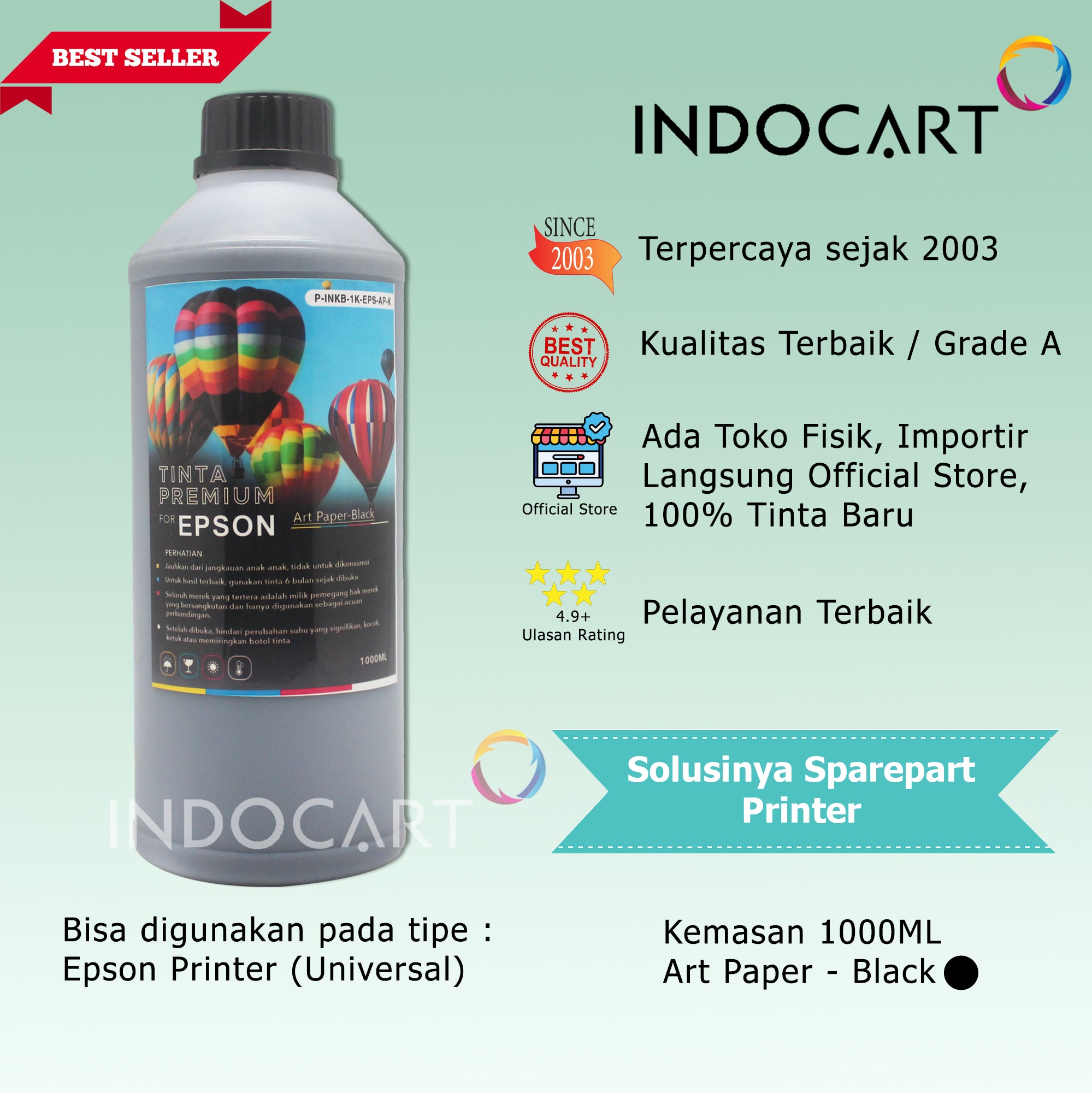 IndoCart Tinta Refill Premium Printer Epson-Art Paper Ink-1kg