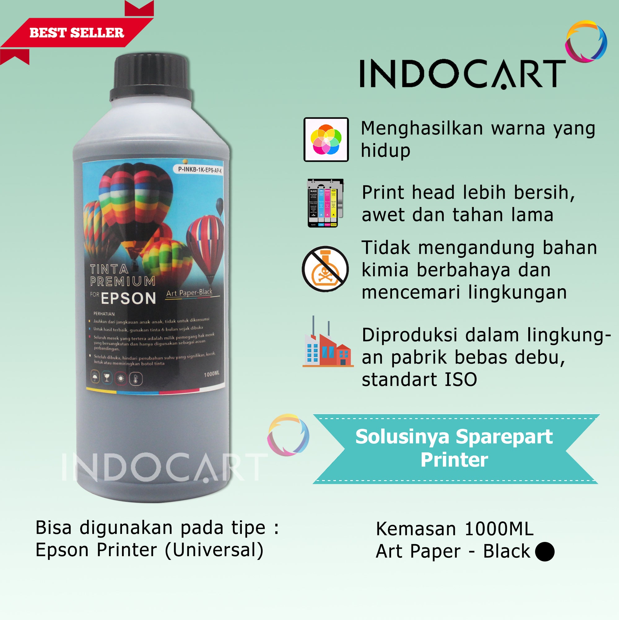 IndoCart Tinta Refill Premium Printer Epson-Art Paper Ink-1kg