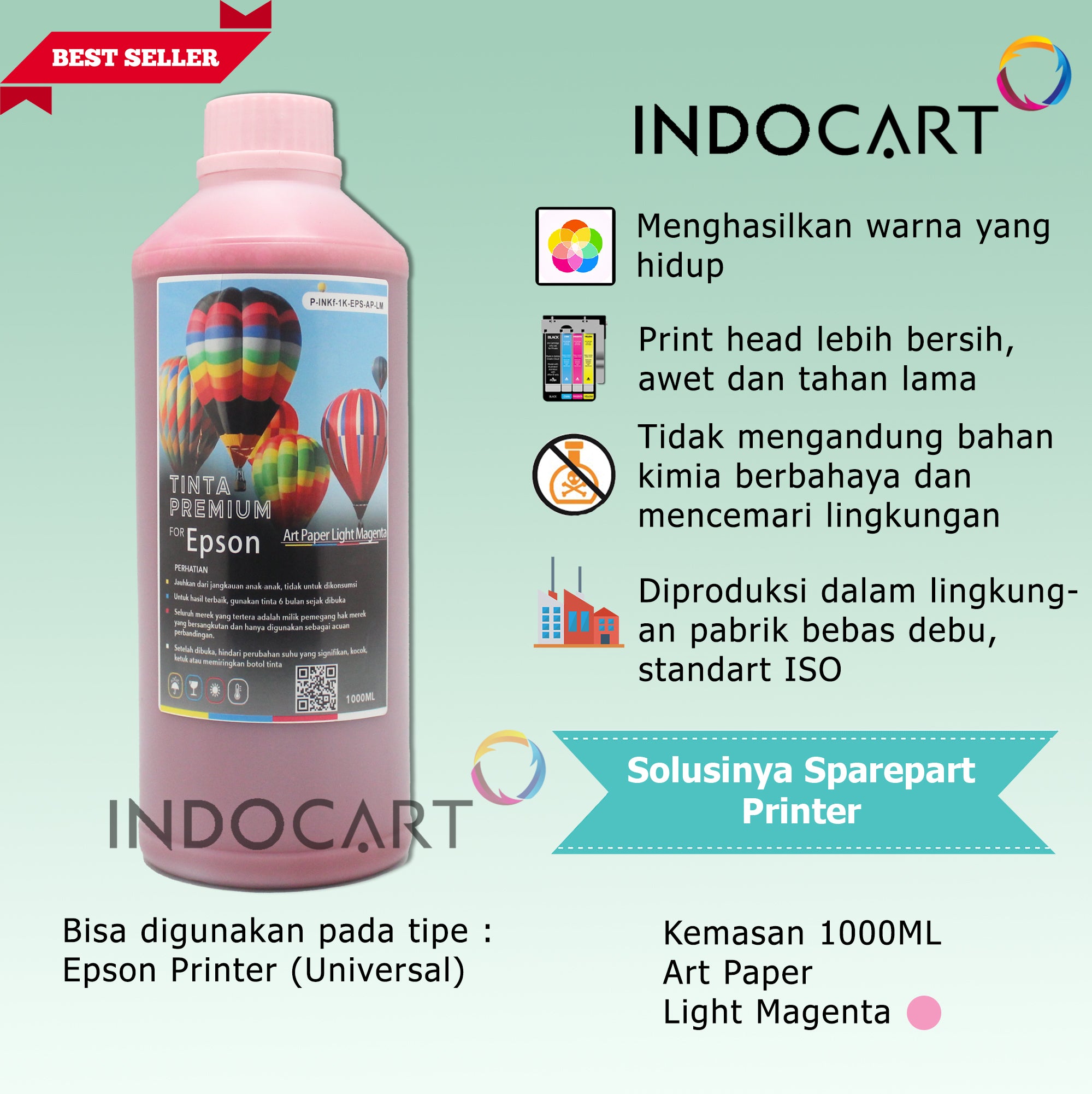 IndoCart Tinta Refill Premium Printer Epson-Art Paper Ink-1kg