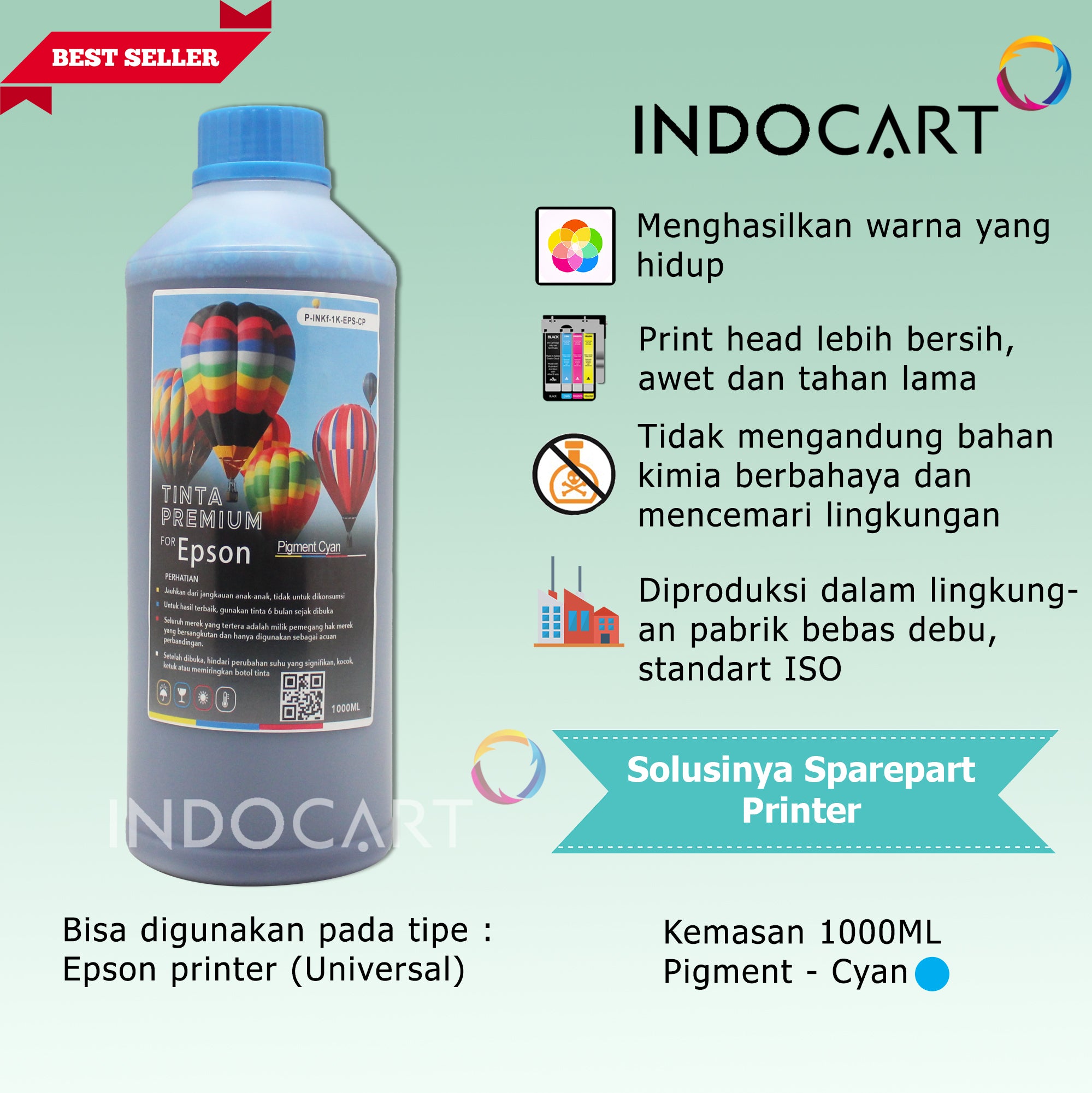 IndoCart Tinta Premium Printer Epson-Pigment Ink-1kg