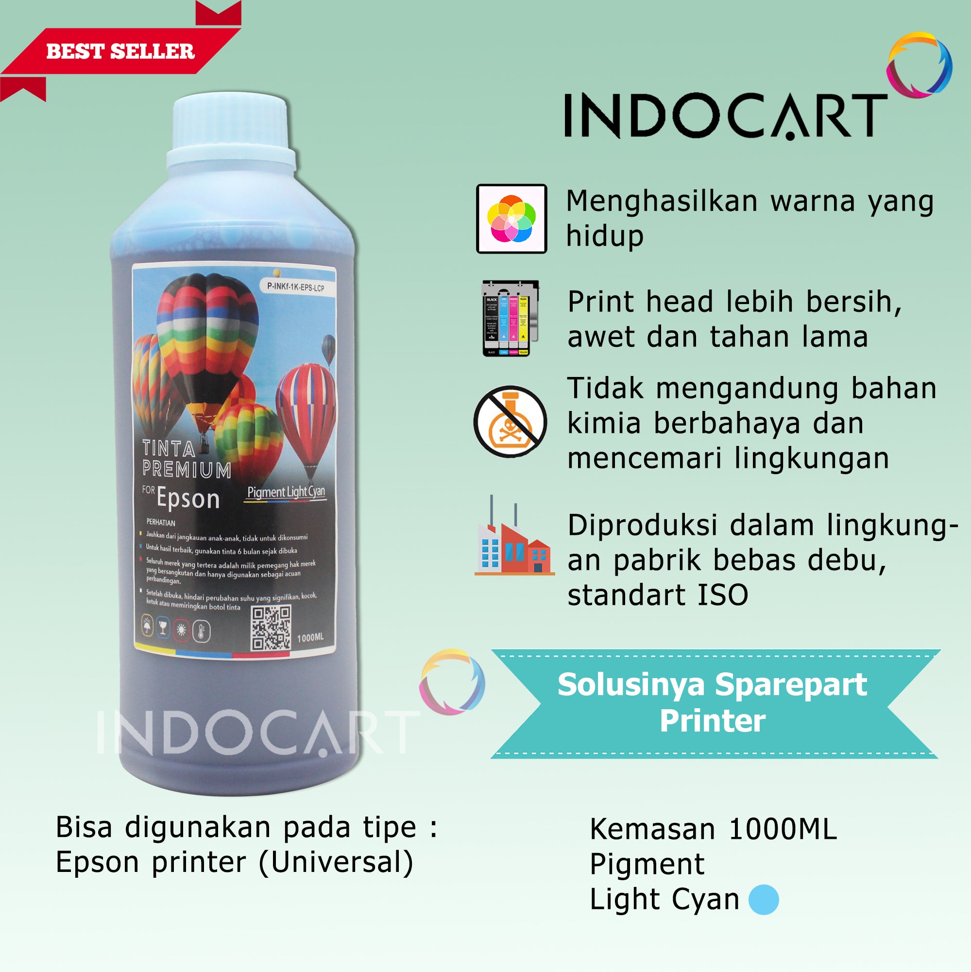 IndoCart Tinta Premium Printer Epson-Pigment Ink-1kg