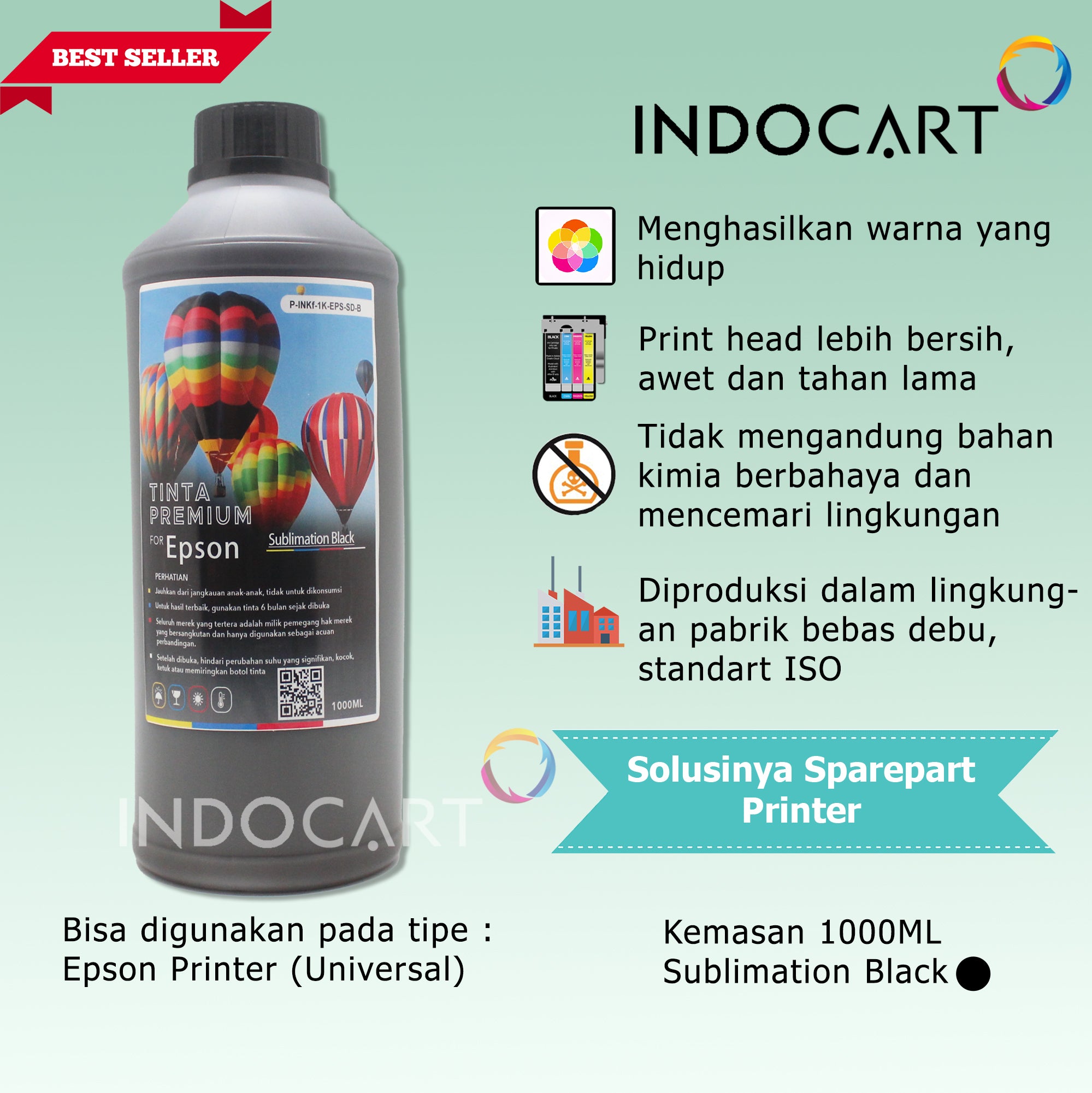 IndoCart Tinta Refill Premium Printer Epson-Sublim Sublimation Ink-1kg