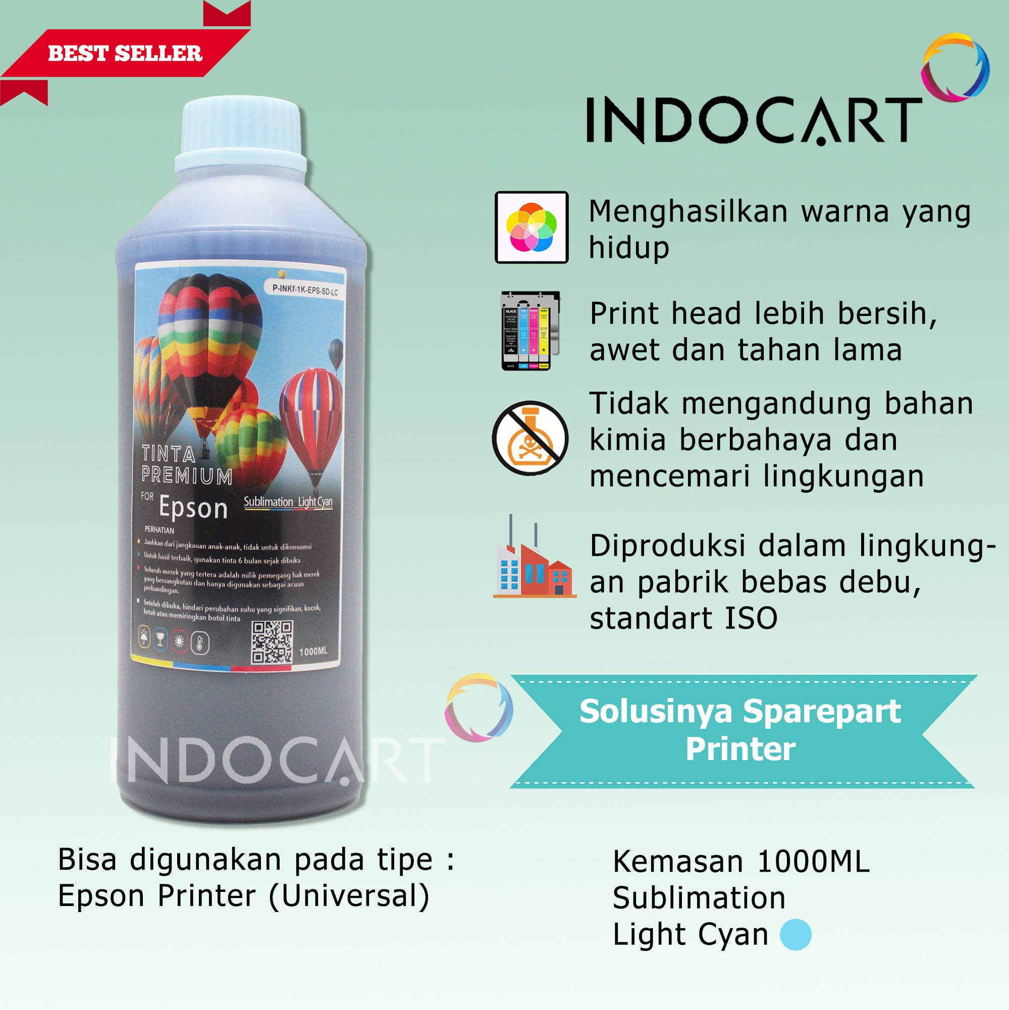 IndoCart Tinta Refill Premium Printer Epson-Sublim Sublimation Ink-1kg