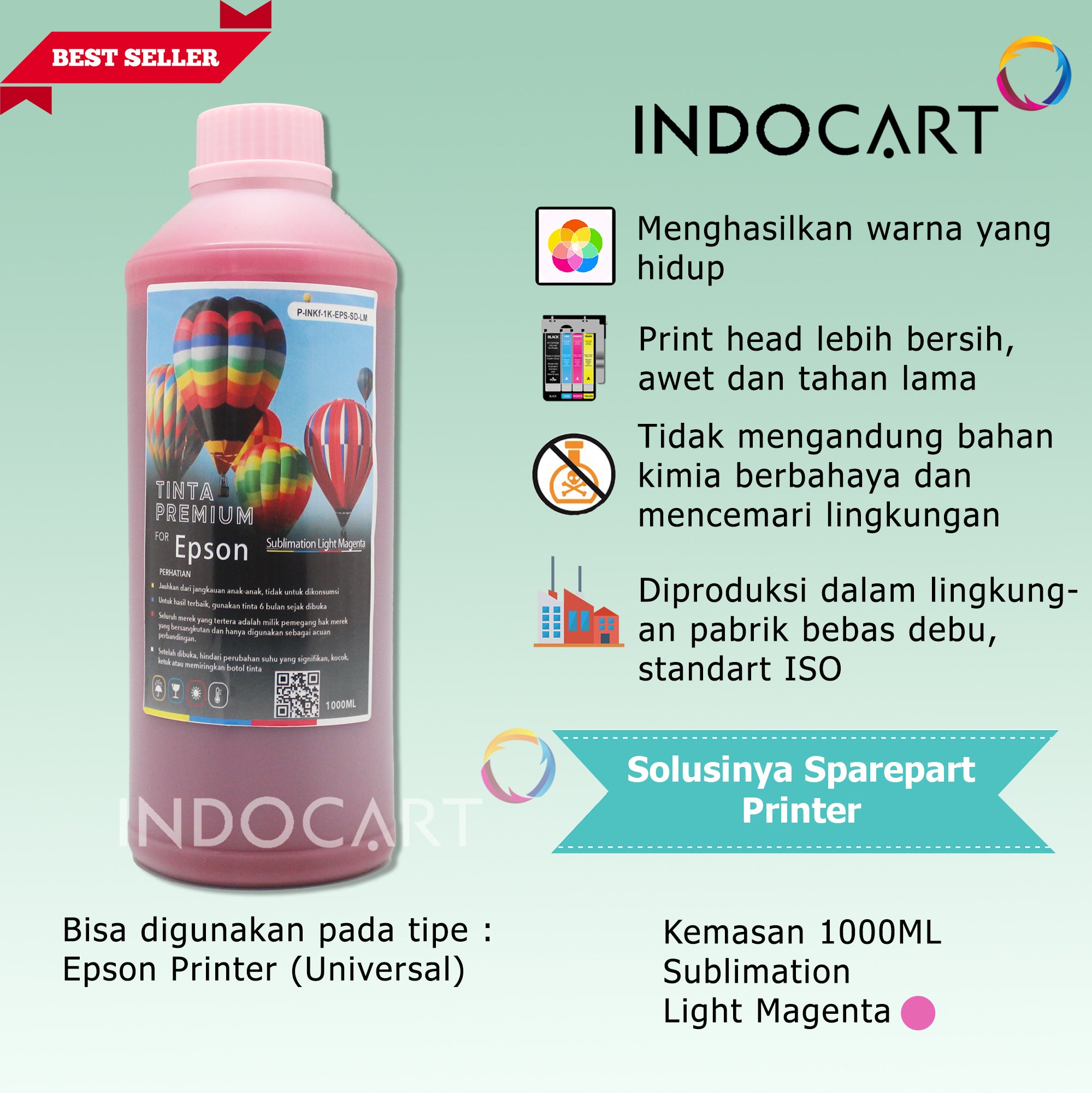 IndoCart Tinta Refill Premium Printer Epson-Sublim Sublimation Ink-1kg