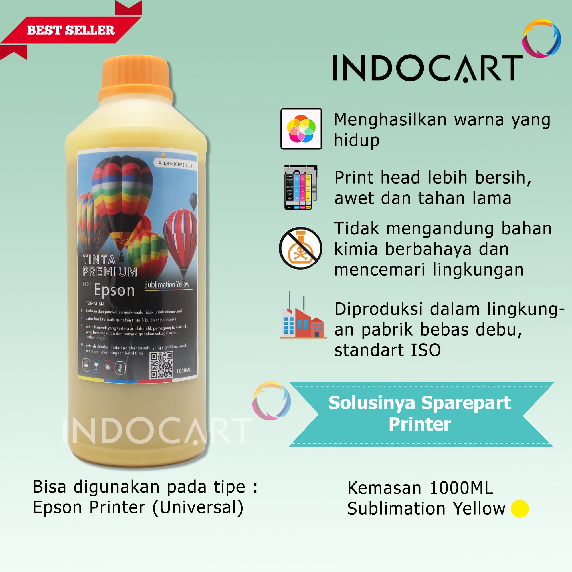 IndoCart Tinta Refill Premium Printer Epson-Sublim Sublimation Ink-1kg