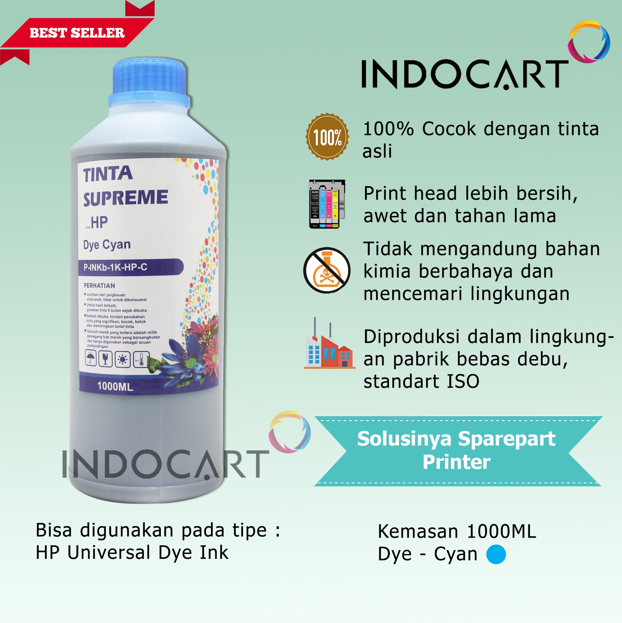 Tinta Refill Printer HP-1kg Supreme-Dye Color